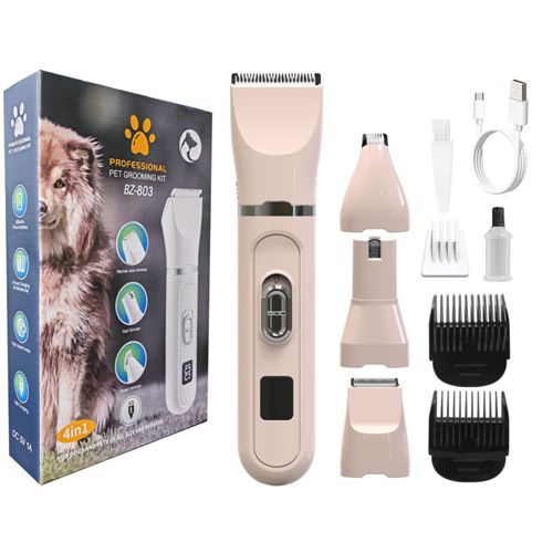 4-in-1 LCD Display Rechargeable Grooming Tool for Dogs and Cats Multi-Functional Pet Hair Clipper