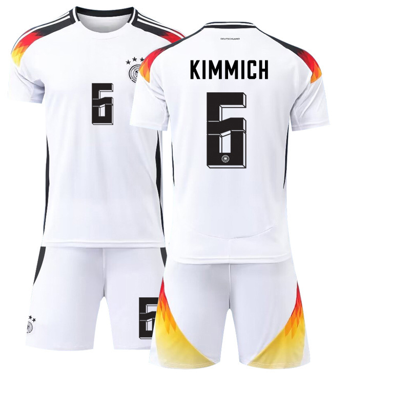 (Kids 2~3 Years) Football Kits Kids No. 6 Kimmich UEFA EURO 2024 Tracksuit Germany Home Soccer Jersey Boys Activewear Soccer Kit Football Training Shirts Shorts Socks
