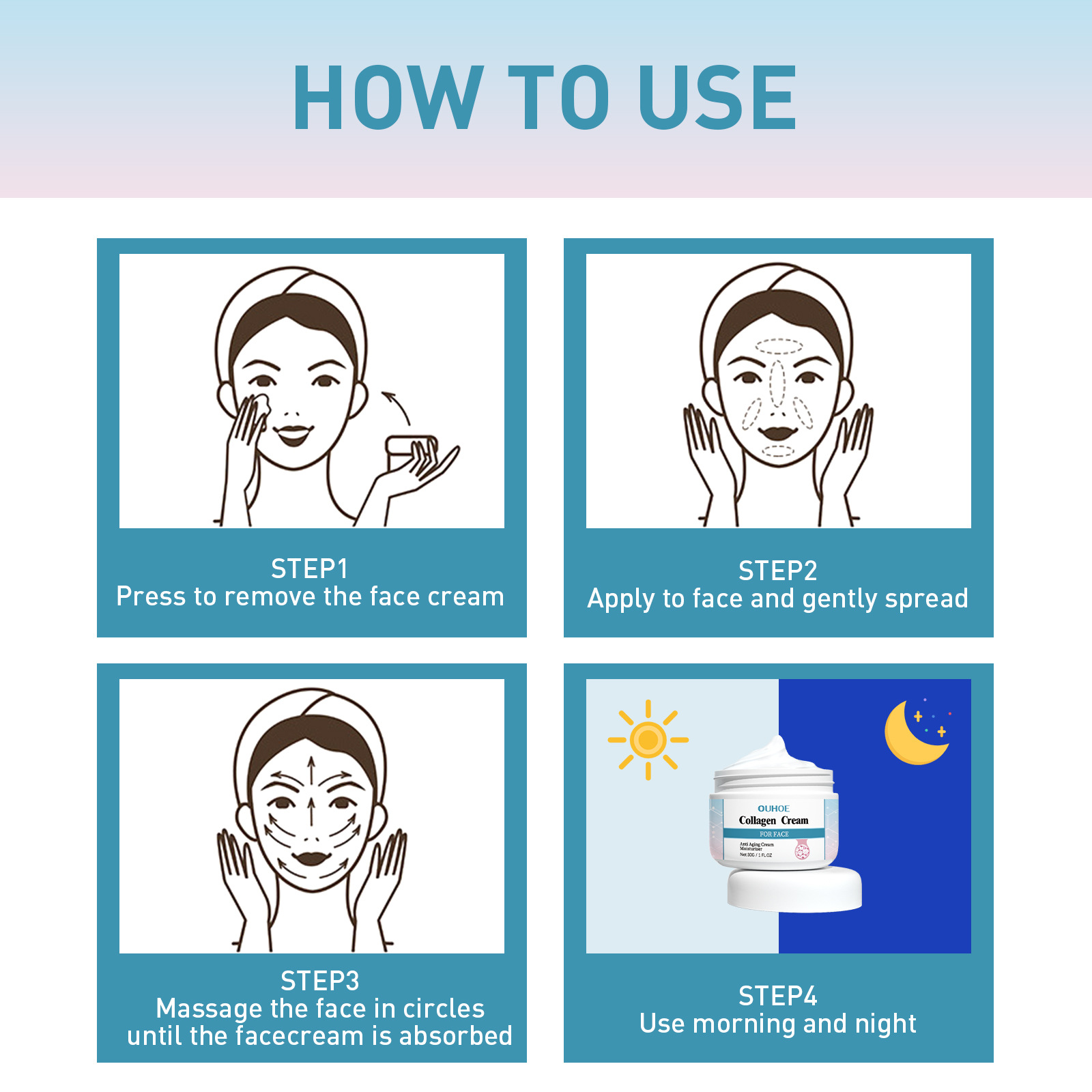 (1 PC) Collagen Anti Aging Cream Lighten Forehead Fine Lines Firm Lift Smooth Improve Puffiness Remove Wrinkle Repair Nourish Brighten Cream Skin Care Products