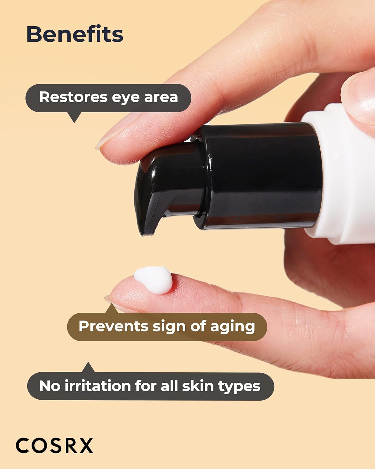 COSRX Advanced Snail Peptide Eye Cream with Snail Mucin Niacinamide 25ml Brightening Night Cream for Fine Lines Dark Circles Korean Skin Care