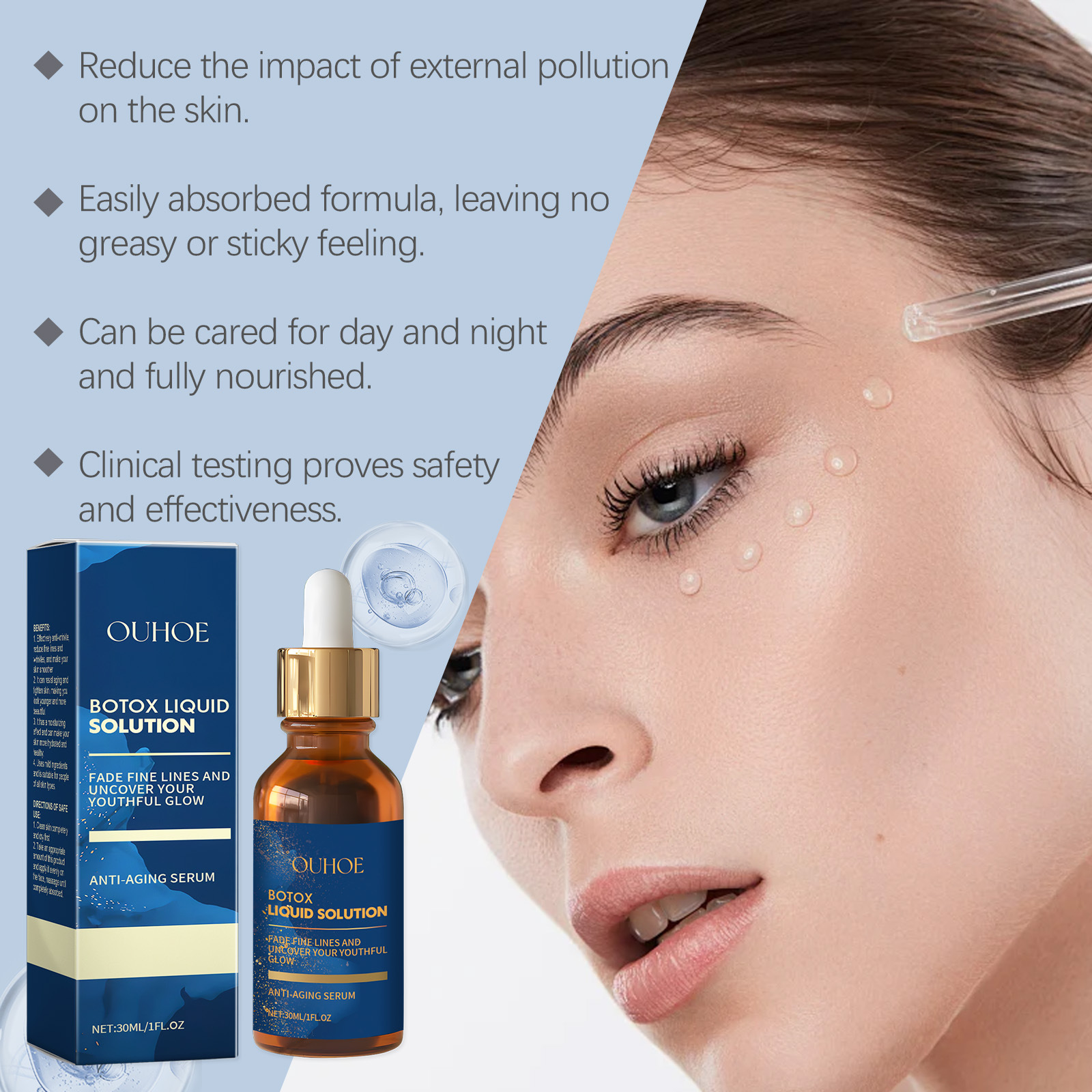 OUHOE Skin Care Essence Hydrating Moisturizing Vitamin E Collagen Essence Facial Anti Wrinkle Anti Aging Serum Reduces Fine Lines Skin Care Essence 30ml