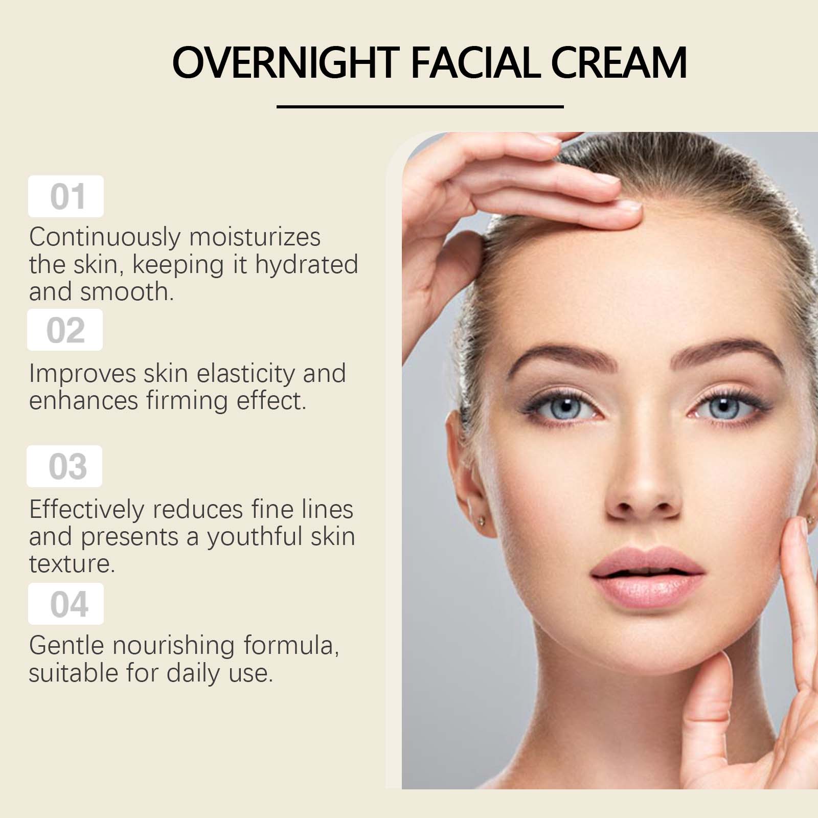 Jaysuing Pine Hydrating Night Cream Facial Care Brighten Tender Skin Nourish Hyaluronic Acid Retinol Moisturizer Skincare Restore Tighten Anti Aging Cream