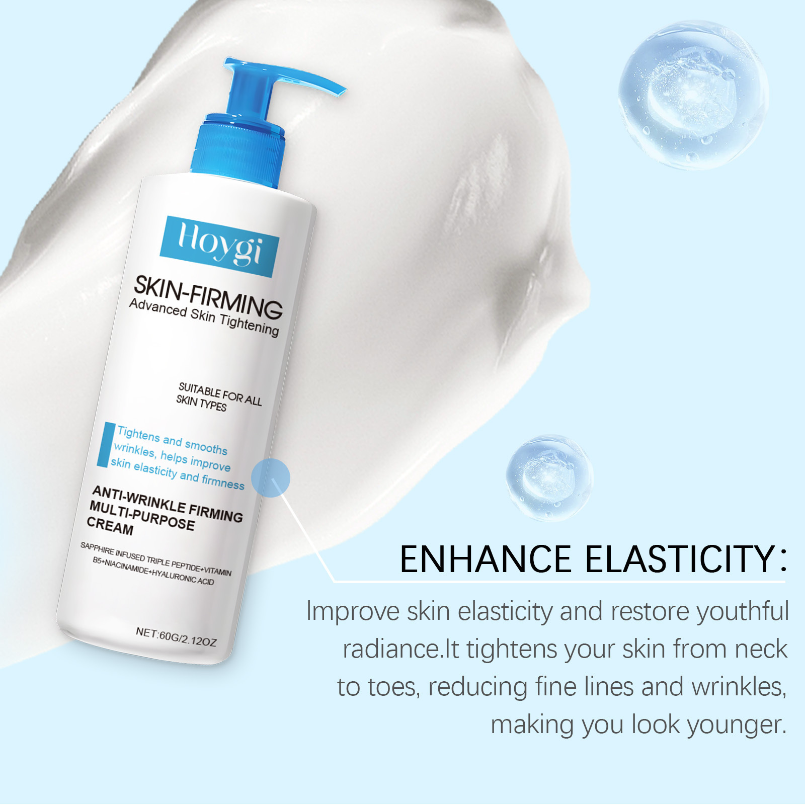 (1 PC) HOYGI Skin Firming Cream Tightening Improve Sagging Body Lotion Increase Elasticity Nourishing Moisturizing Lifting Brighten Skin Care