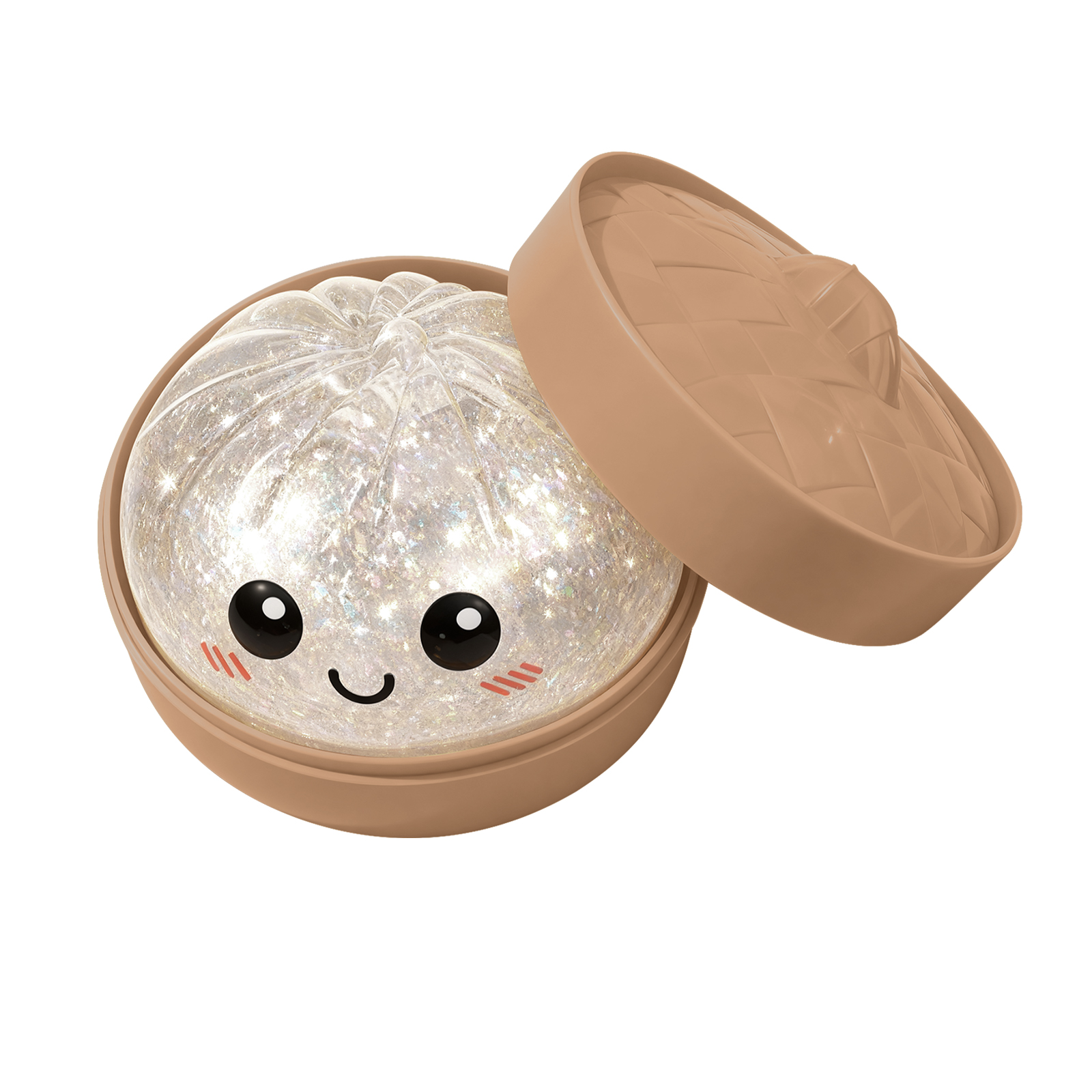 (Clear Pearl) Colorful Crystal Steamed Bun Squeeze Toy Reusable Fun Stress-Relief Slow Rebound Flash Dumpling Desktop Decoration Party Gifts ﻿