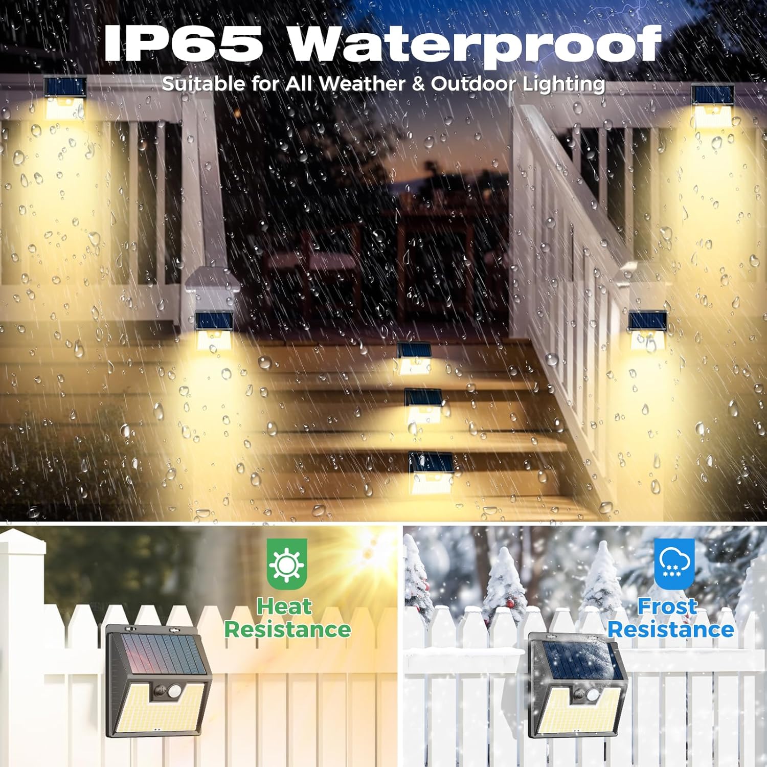(Black-cool White) 6 Pack Solar Lights Outdoor Garden 176 LED Ultra Bright Security Lights Motion Sensor 3 Modes Waterproof Solar Powered Wall Fence Lights for Outside