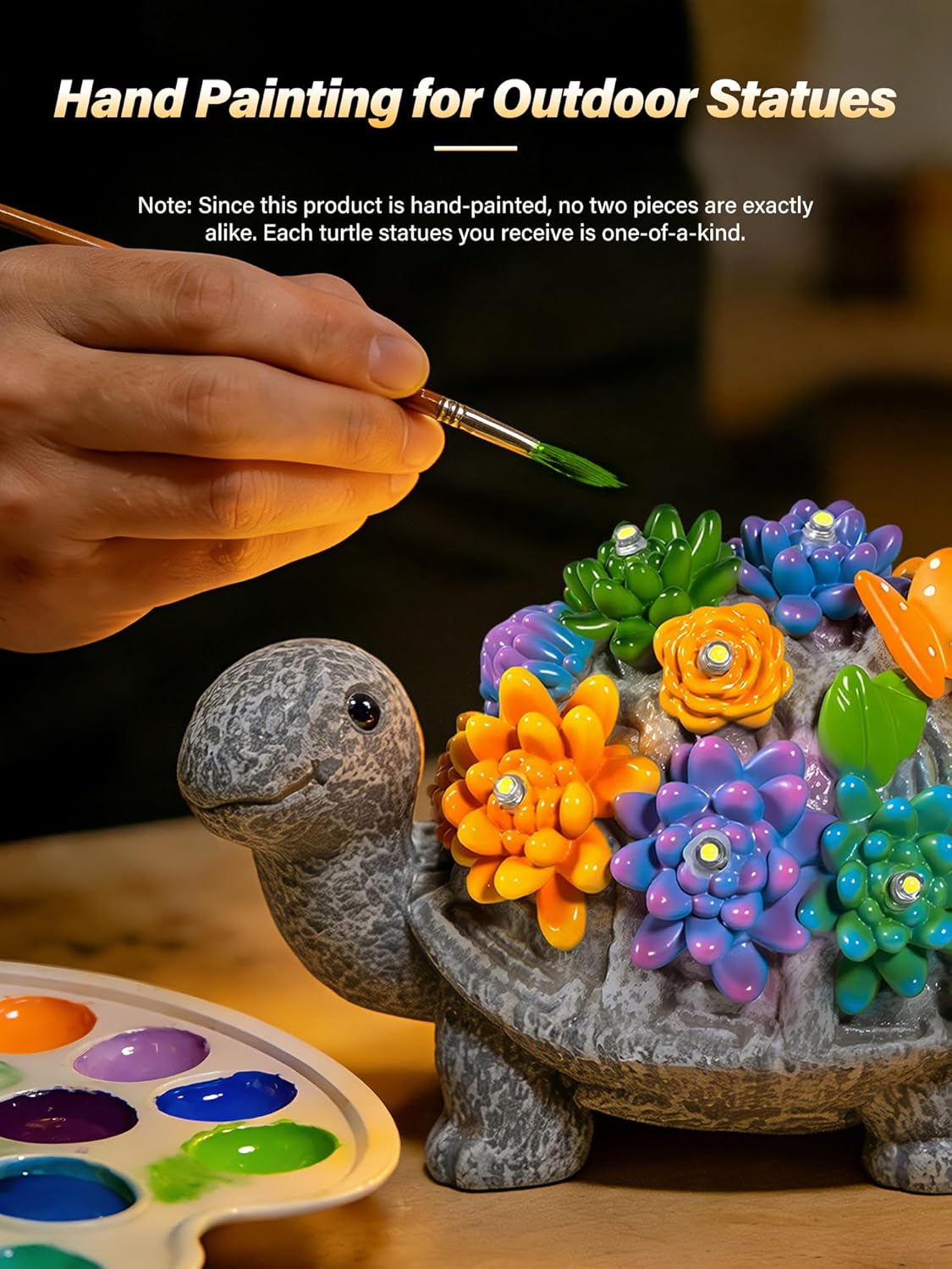 Women Mum Gifts Solar Turtle Garden Ornaments with LED Lights Mothers Day Birthday Gift Ideas for Grandma Older Ladies Unique Tortoise Statue Gardening 