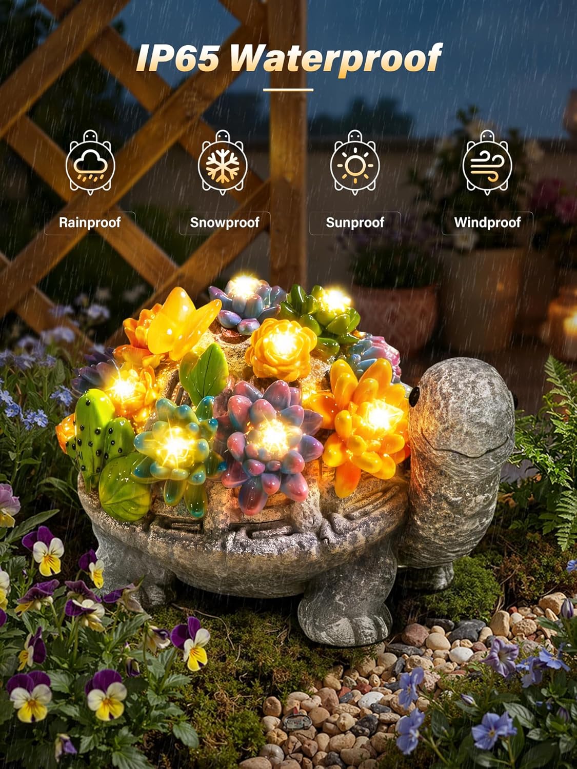 Women Mum Gifts Solar Turtle Garden Ornaments with LED Lights Mothers Day Birthday Gift Ideas for Grandma Older Ladies Unique Tortoise Statue Gardening 