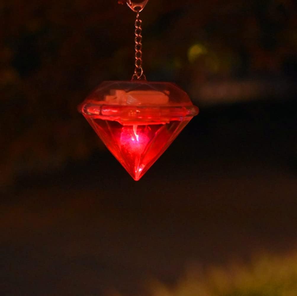 Solar Diamond Hanging Lights Solar Garden Lights 5 Pack RGB 7 Color Changing LED Decorative Lamps for Patio Garden Tree Walkway Lawn Yard Fence Deck