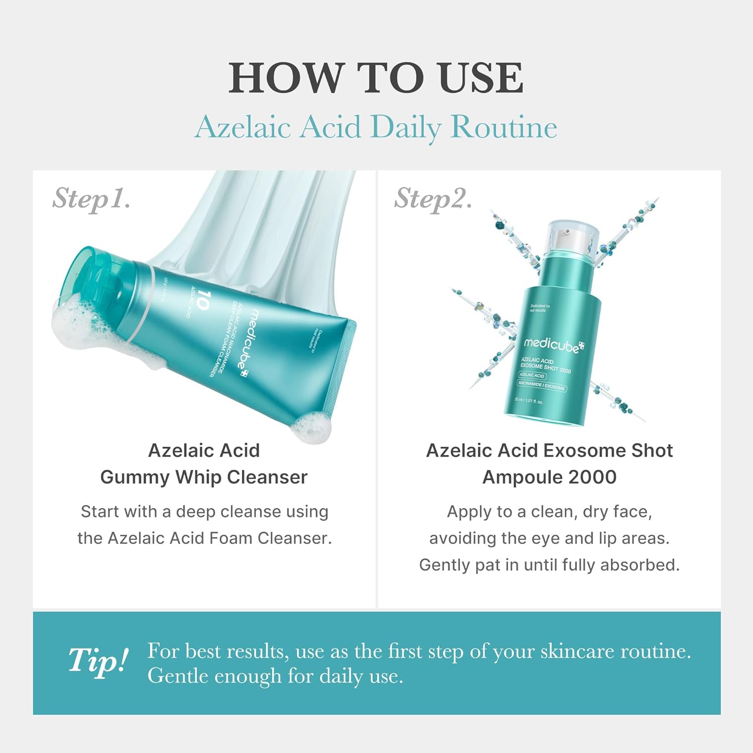 medicube Azelaic Acid Exosome Shot Serum 2000 Calm Redness Dryness While Refining Uneven Texture After Spot Care Azelaic Acid Niacinamide Korean Skincare 30ml