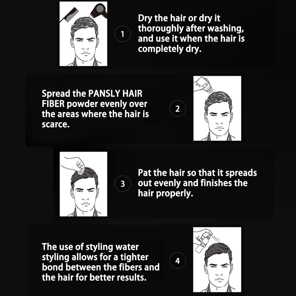 Black Hair Fiber Powder Spray for Thinning Hair Hair Building Fibers for Natural Volume Home Use