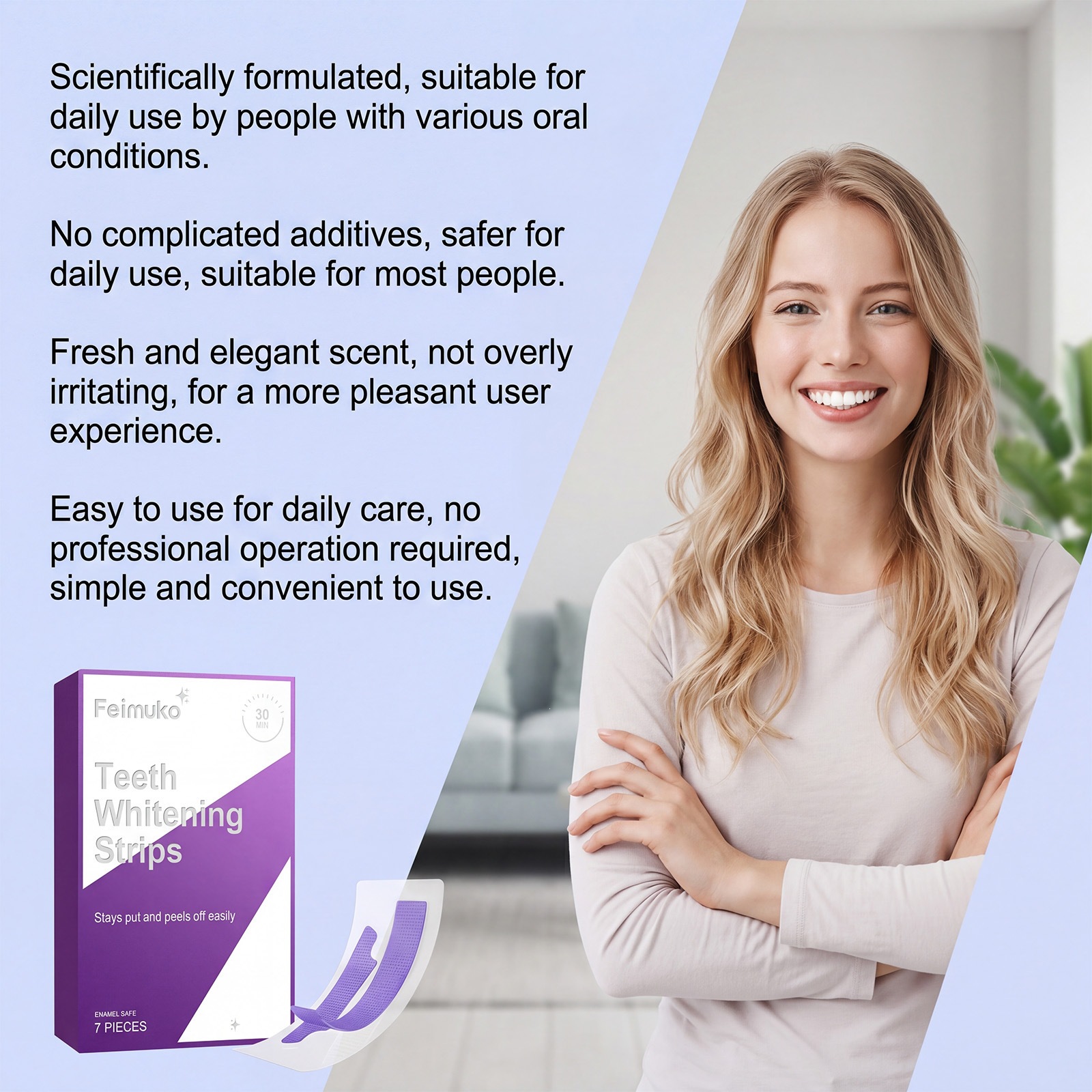  Purple Brightening Teeth Whitening Strips For Gentle Stain Removal And Daily Oral Care Treatment