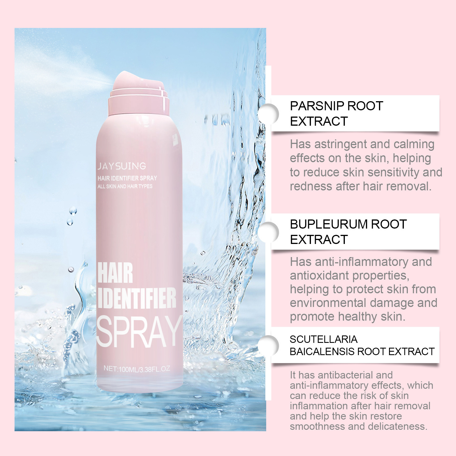 Facial Hair Removal Spray Softening And Cleansing For Gentle Hair Removal And Skin Purifying Daily Skincare Routine