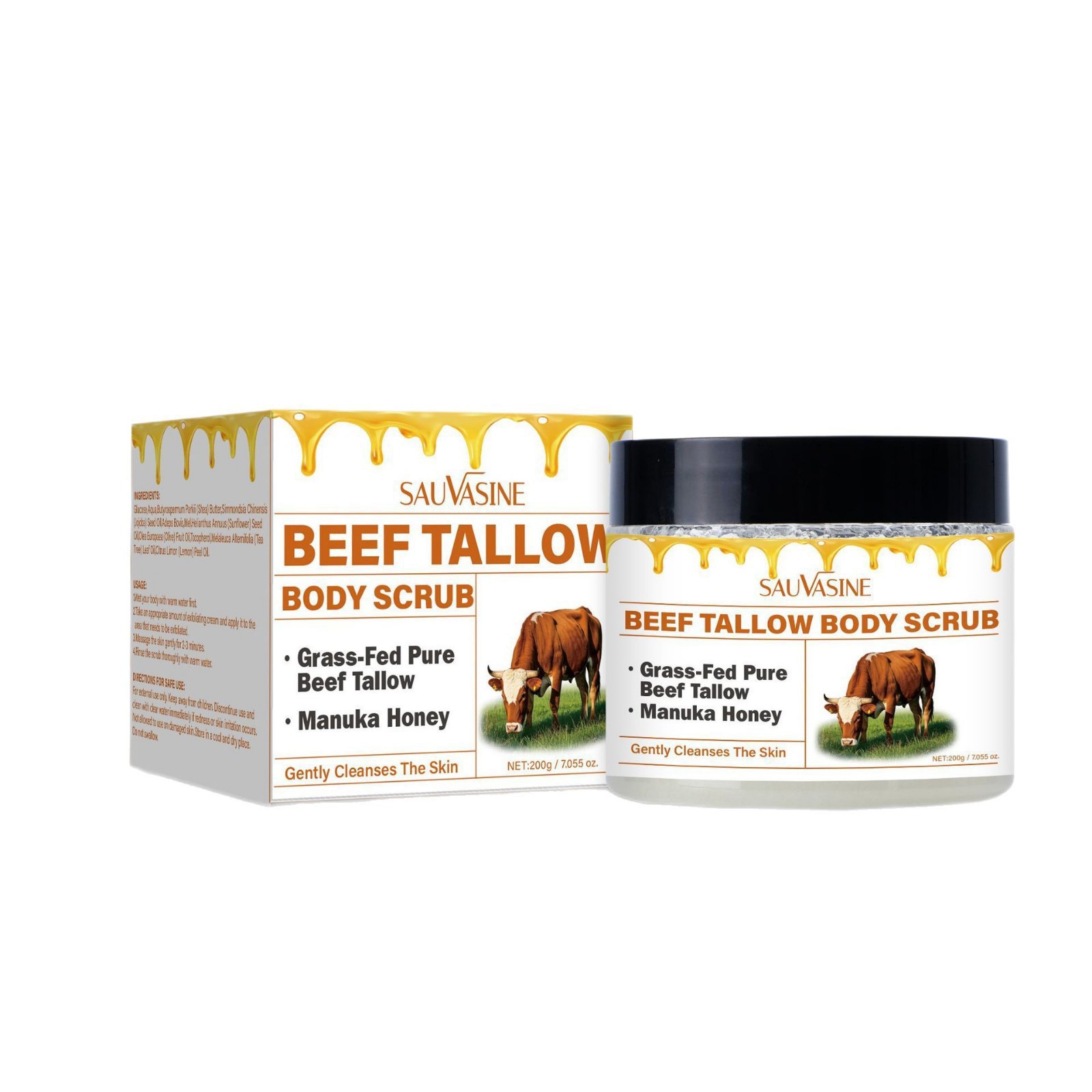Tallow Body Scrub Exfoliating Deep Cleansing For Smooth Skin Daily Shower And Spa Care Treatment