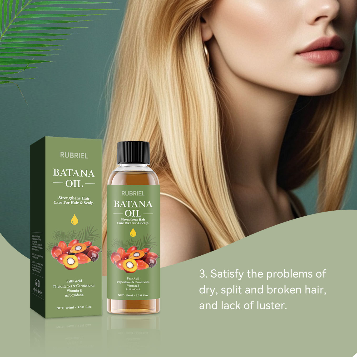 Batana Hair Oil Moisturizing Strengthening Anti Hair Loss For Thicker Fuller Hair Daily Scalp And Strand Care 100ml