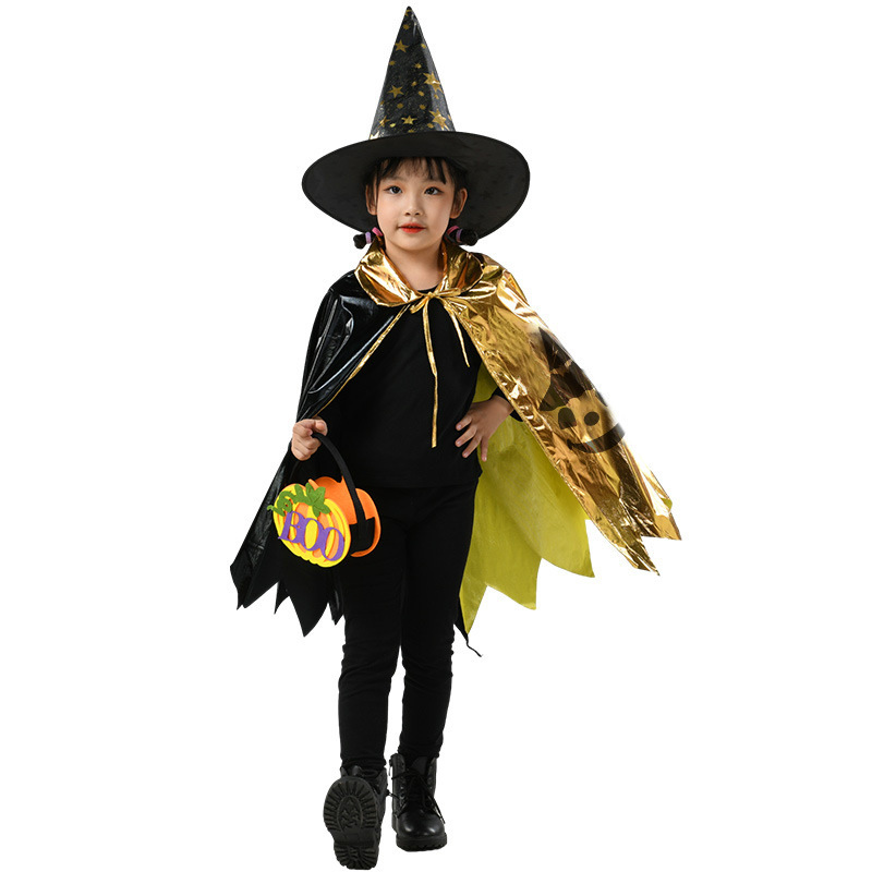 Childrens Halloween Wizard Witch Cloak Cape For British Themed Costume Party Performance