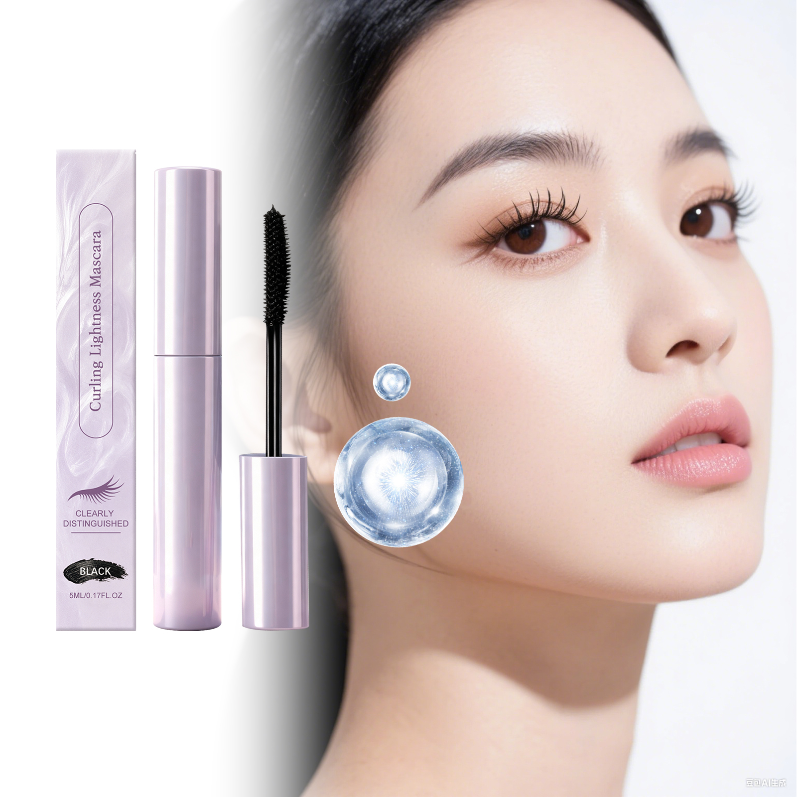 Light Curling Mascara Black Texture Light Natural Smooth Easy Makeup Daily Convenient Coating Shaping Eyelash Cosmetic