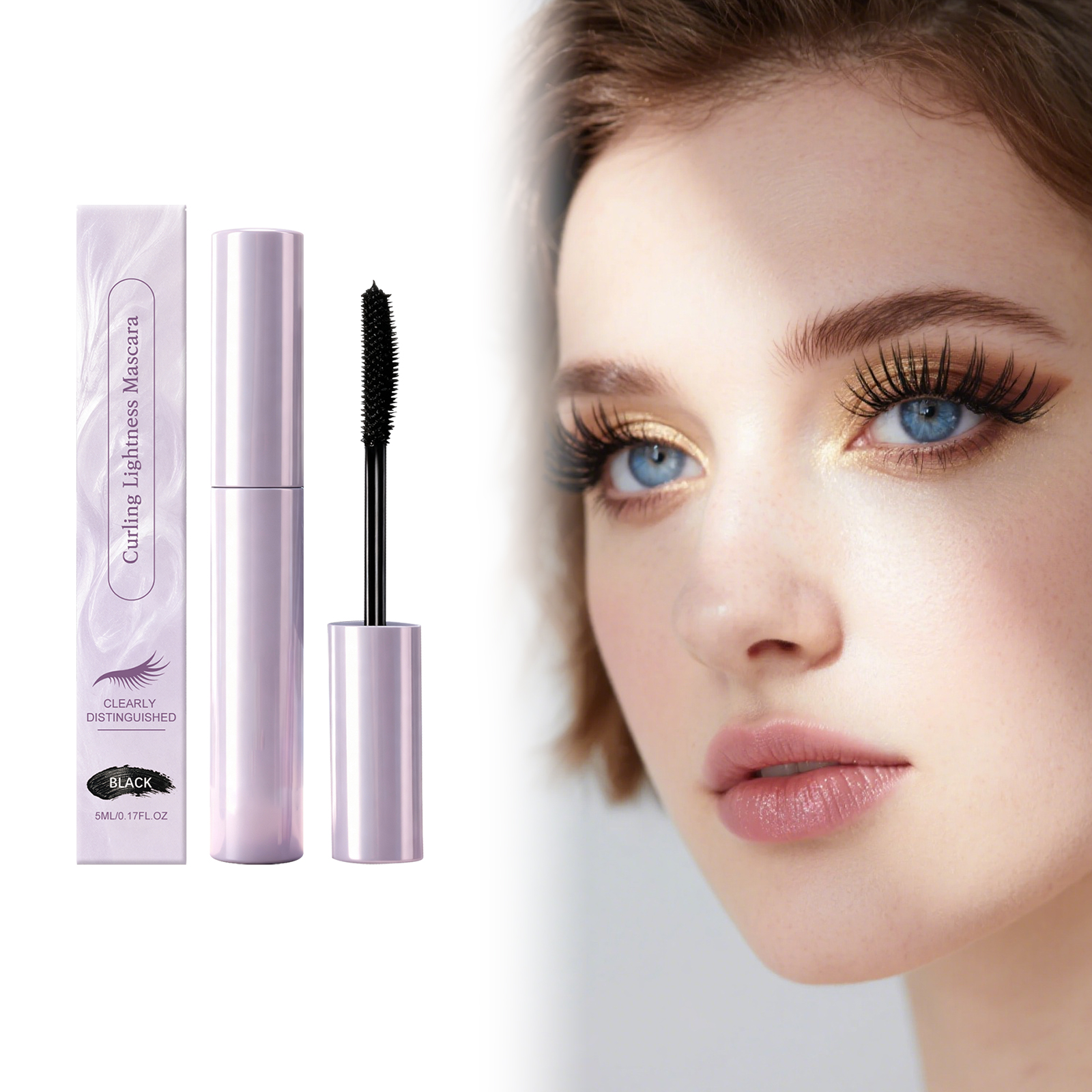 Light Curling Mascara Black Texture Light Natural Smooth Easy Makeup Daily Convenient Coating Shaping Eyelash Cosmetic
