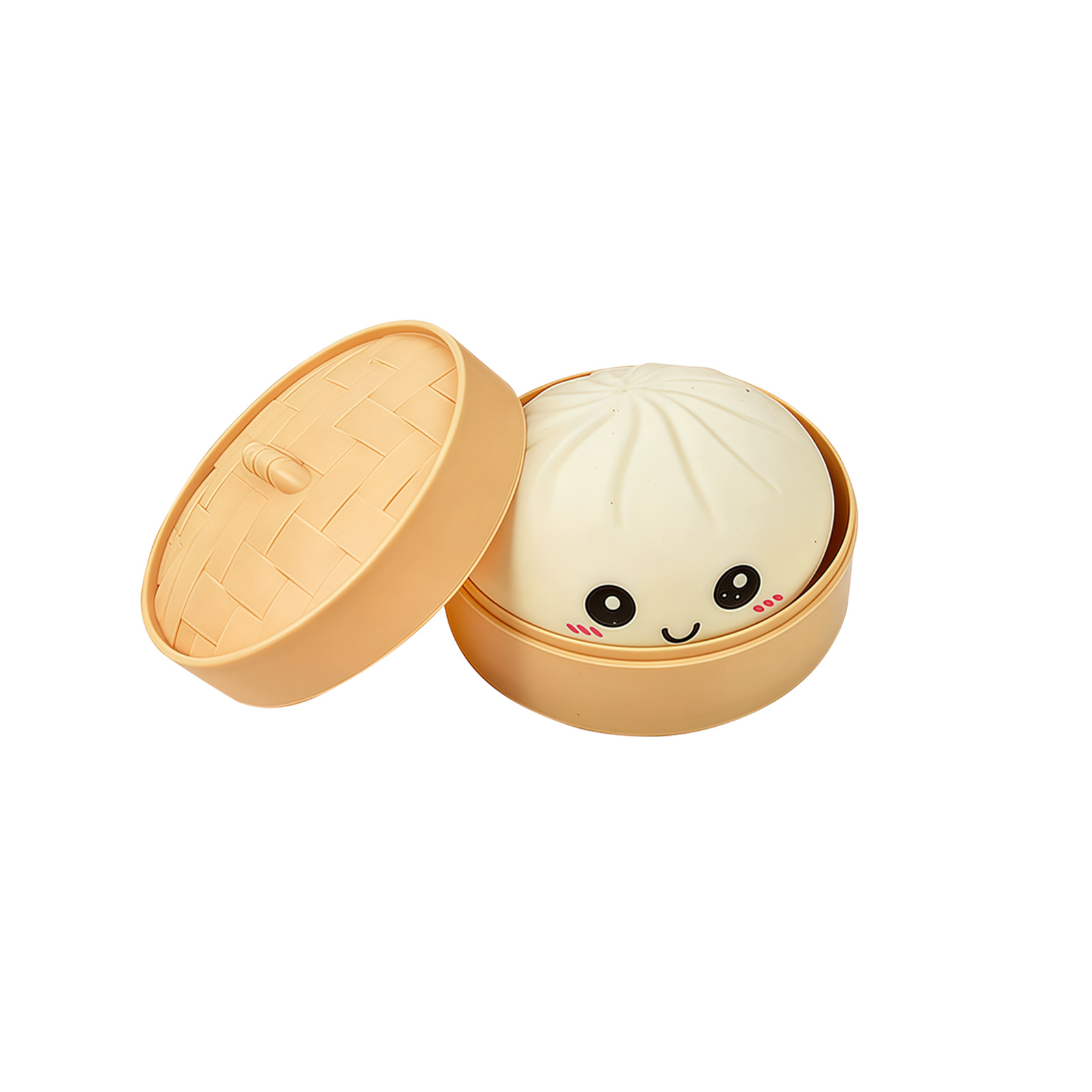 (Pink) Beige Bun Squishy Soft NonSticky Squeeze Rebound Simulated Fun StressRelief Portable Carry Play Toy