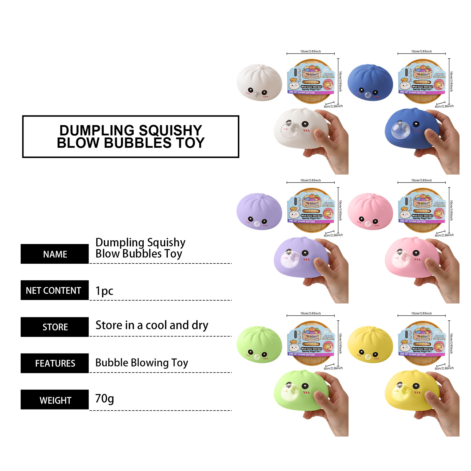 (Pink) Beige Bun Squishy Soft NonSticky Squeeze Rebound Simulated Fun StressRelief Portable Carry Play Toy
