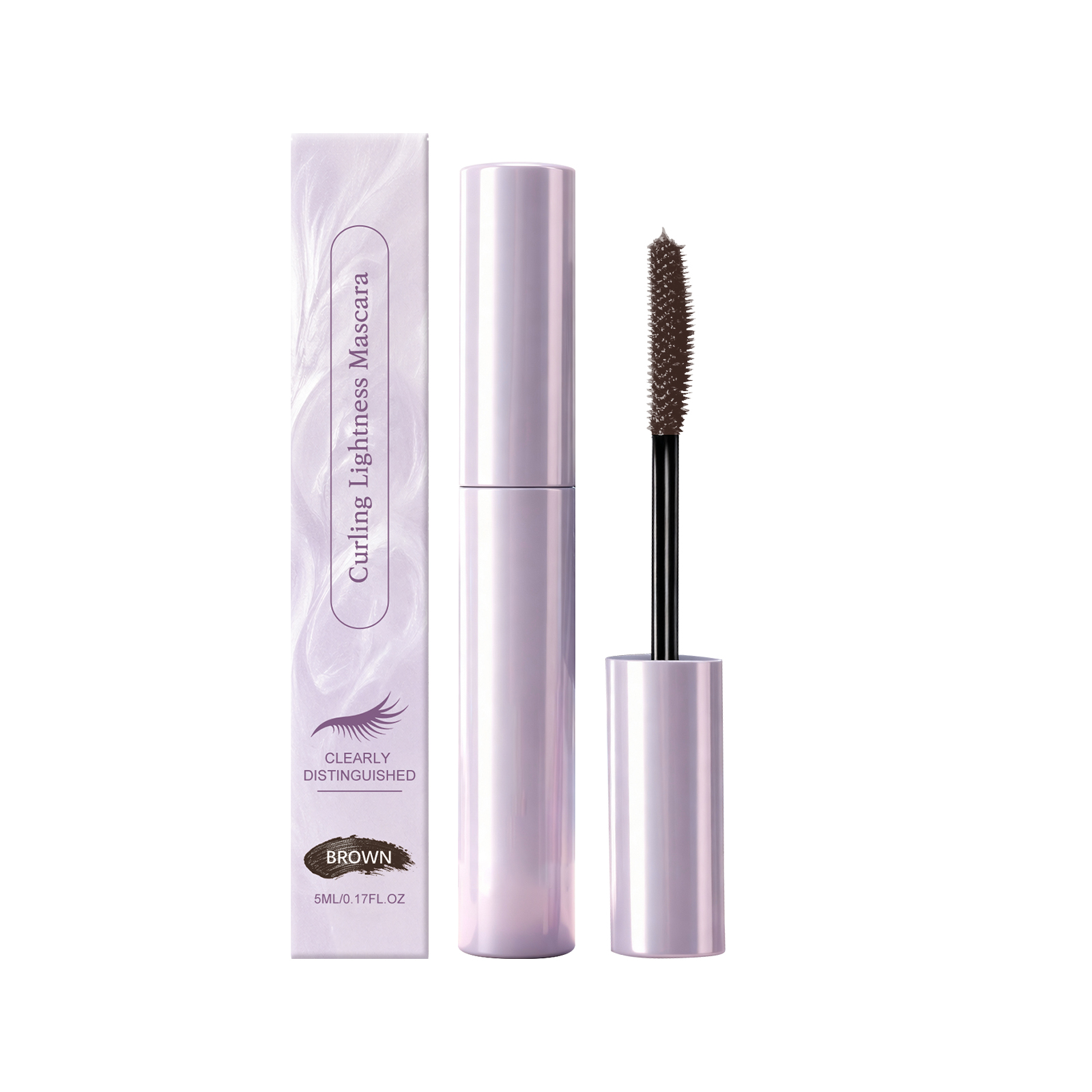 (Brown) Light Curling Mascara Black Texture Light Natural Smooth Easy Makeup Daily Convenient Coating Shaping Eyelash Cosmetic