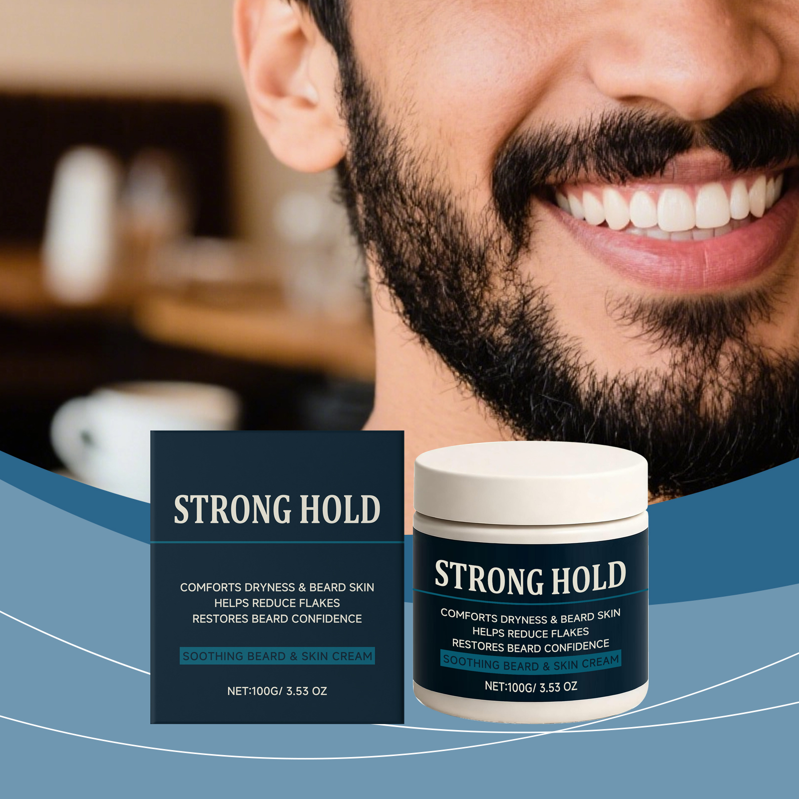 Men Beard Moisturizing Cream Soft Touch Refreshing Hydrating Non Greasy Easy Manage Smooth Stylish Daily Care Maintenance