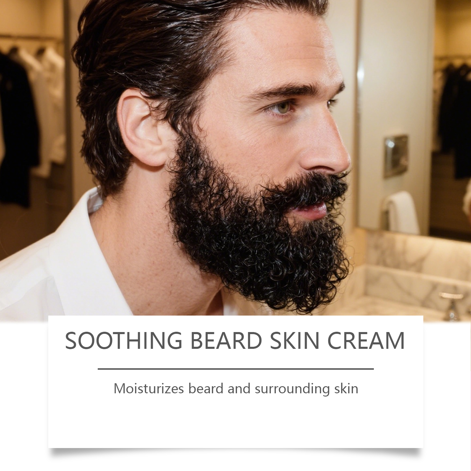 Men Beard Moisturizing Cream Soft Touch Refreshing Hydrating Non Greasy Easy Manage Smooth Stylish Daily Care Maintenance
