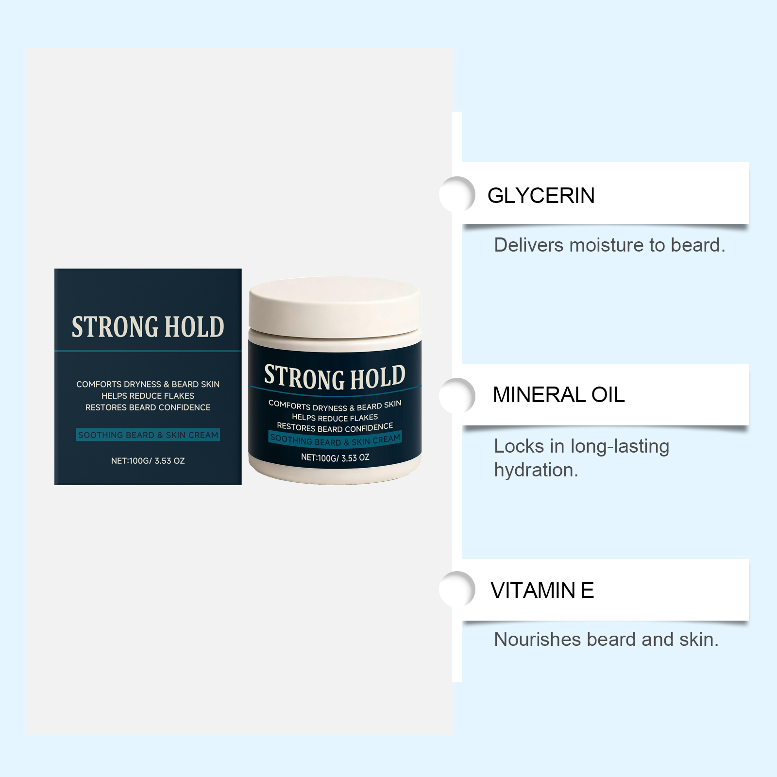 Men Beard Moisturizing Cream Soft Touch Refreshing Hydrating Non Greasy Easy Manage Smooth Stylish Daily Care Maintenance