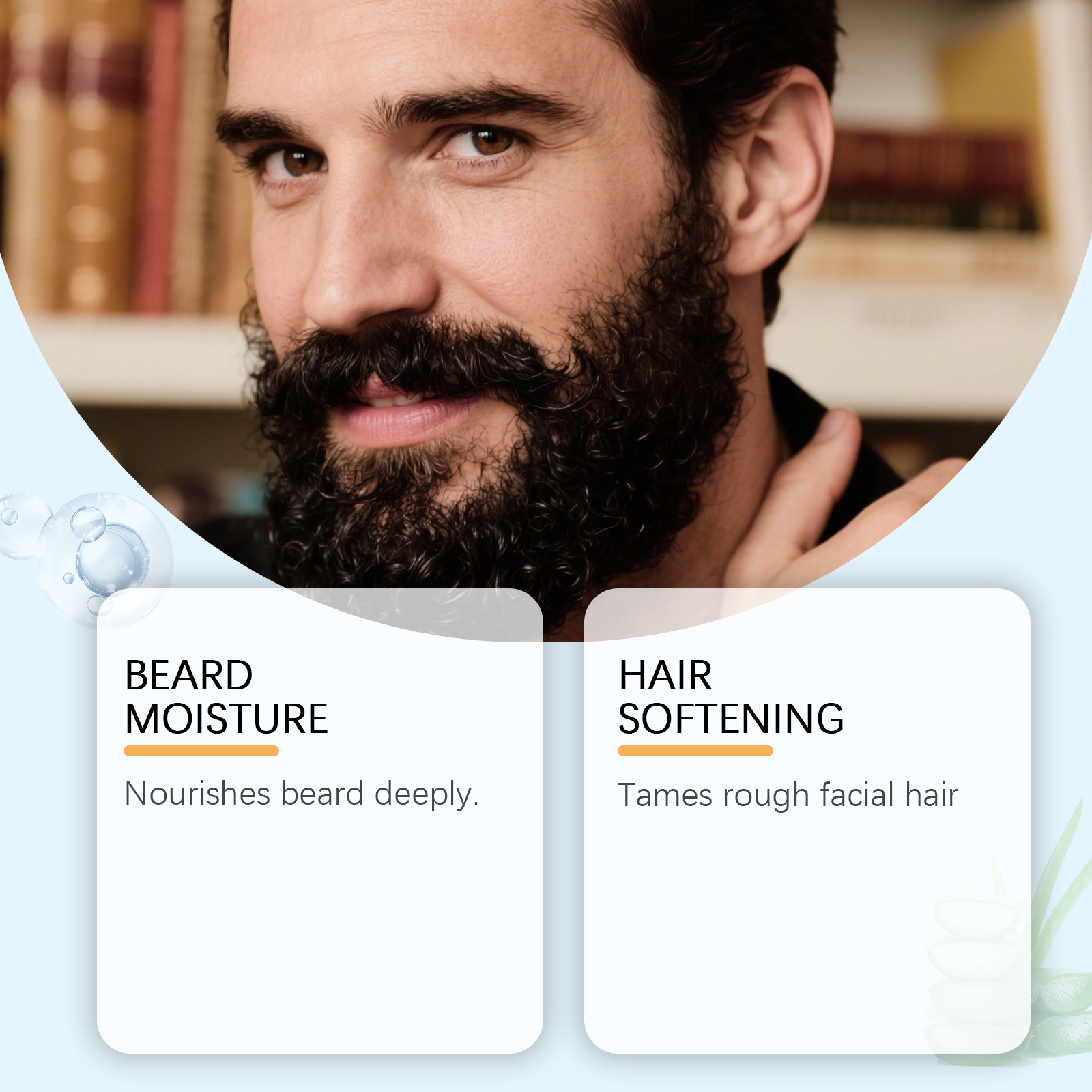 Men Beard Moisturizing Cream Soft Touch Refreshing Hydrating Non Greasy Easy Manage Smooth Stylish Daily Care Maintenance