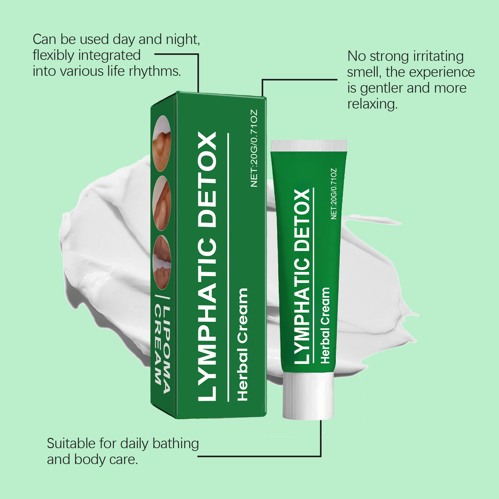 Herbal Body Care Cream Mild Gentle Hydrating Comfort Daily External Massage Skin Protection