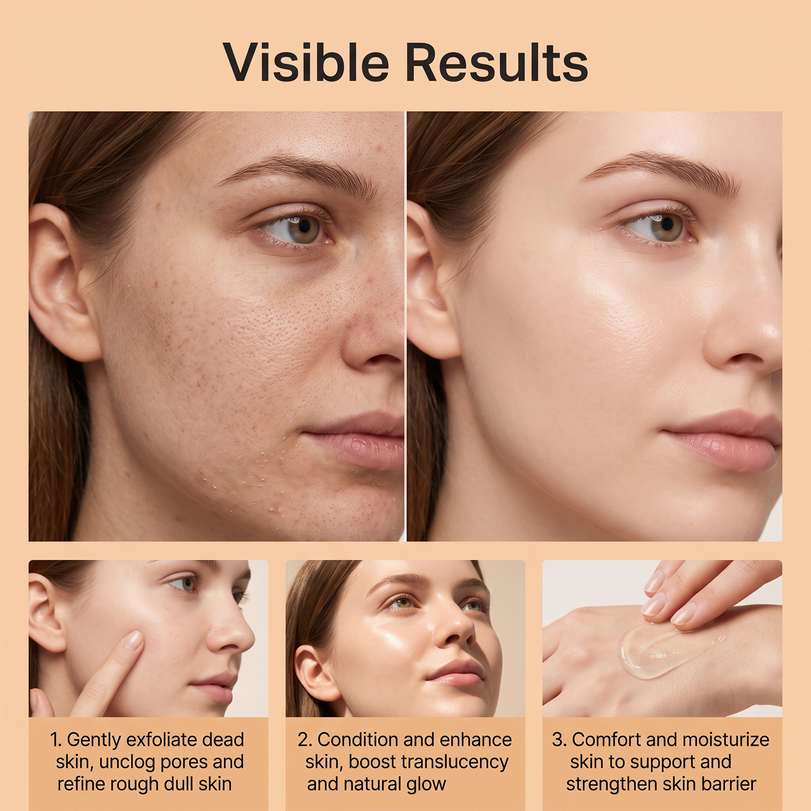 Exfoliating Smear Mask Mild Nourishing Hydrating Moisturizing Delicate Cleansing Facial Skin Care Treatment