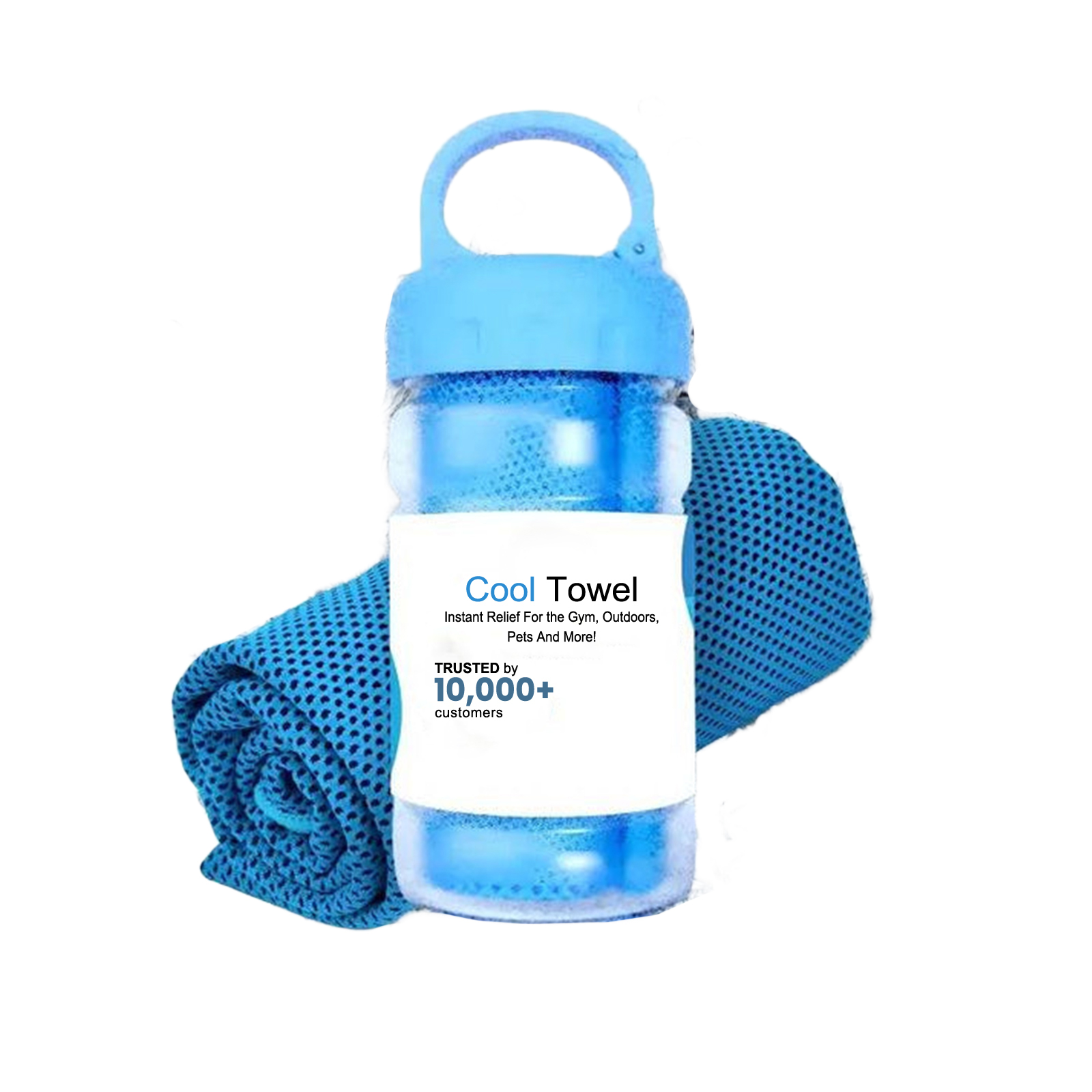 Cooling Towel Sky Blue Soft Water Absorbent Portable Cold Feeling Sweat Absorbing Outdoor Sports Heat Reduction