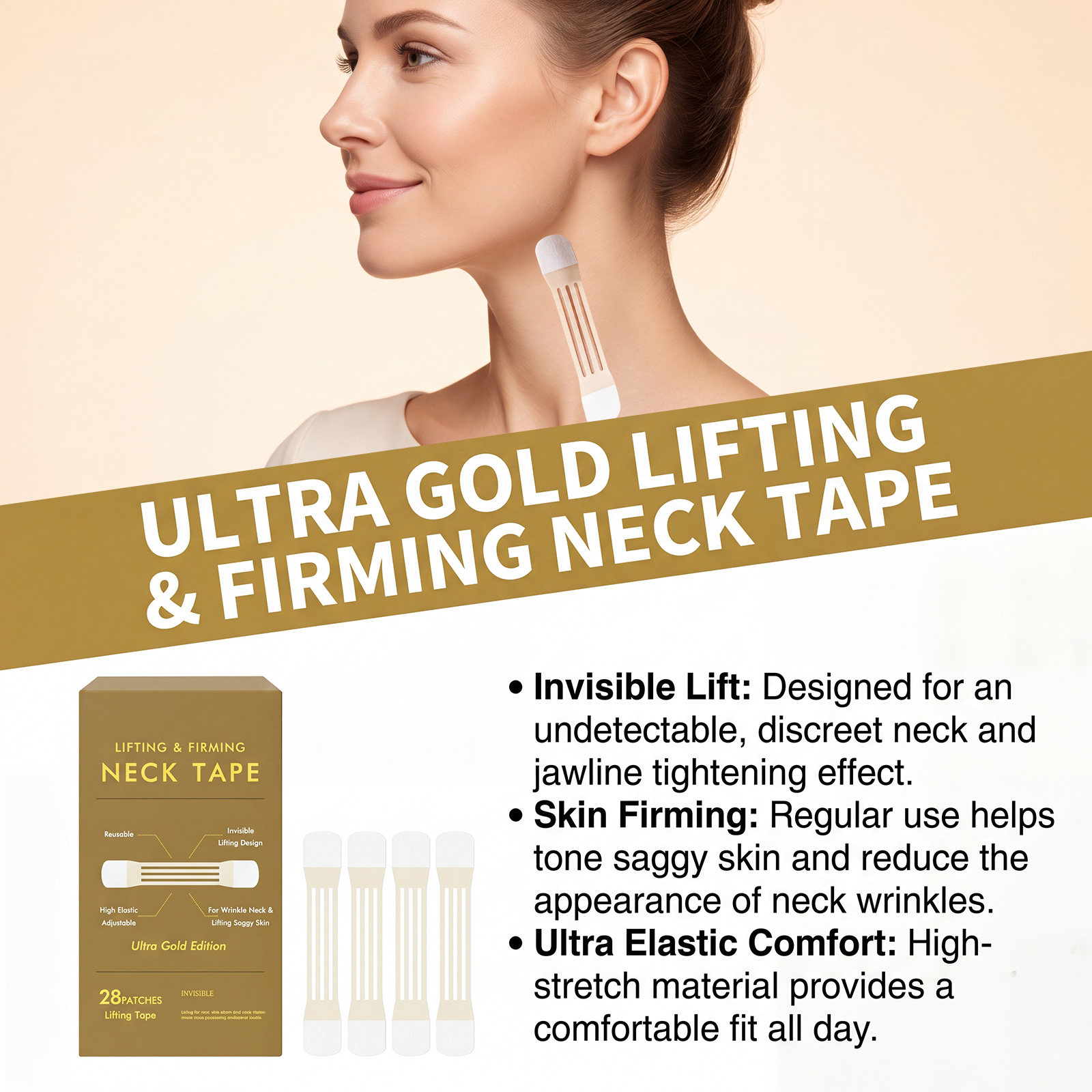 Neck Care Patch Soft Skin Friendly Adjustable Fit Smooth Hydrate Fit Neck Face Contour Protect Skin