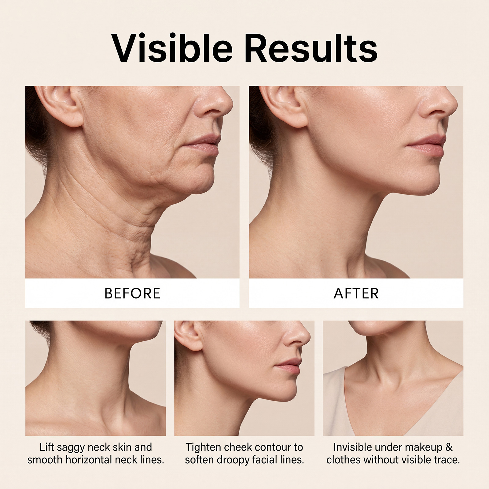 Neck Care Patch Soft Skin Friendly Adjustable Fit Smooth Hydrate Fit Neck Face Contour Protect Skin