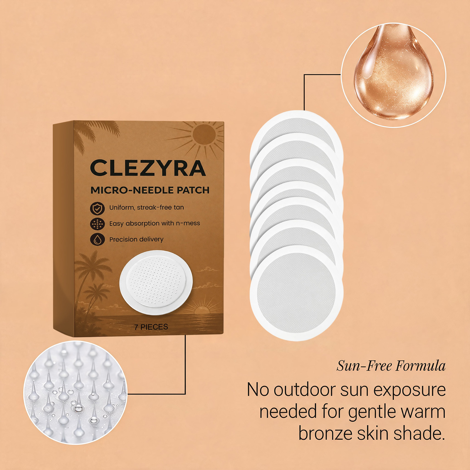 Tanning Patch Thin Close Breathable Moist Summer Outside Beach Sunfree Create Natural Bronze Skin Tone