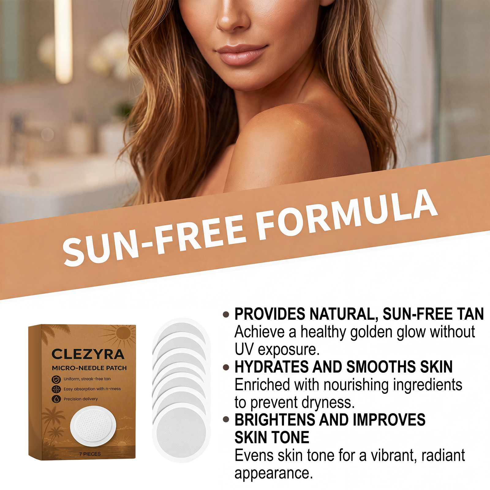 Tanning Patch Thin Close Breathable Moist Summer Outside Beach Sunfree Create Natural Bronze Skin Tone