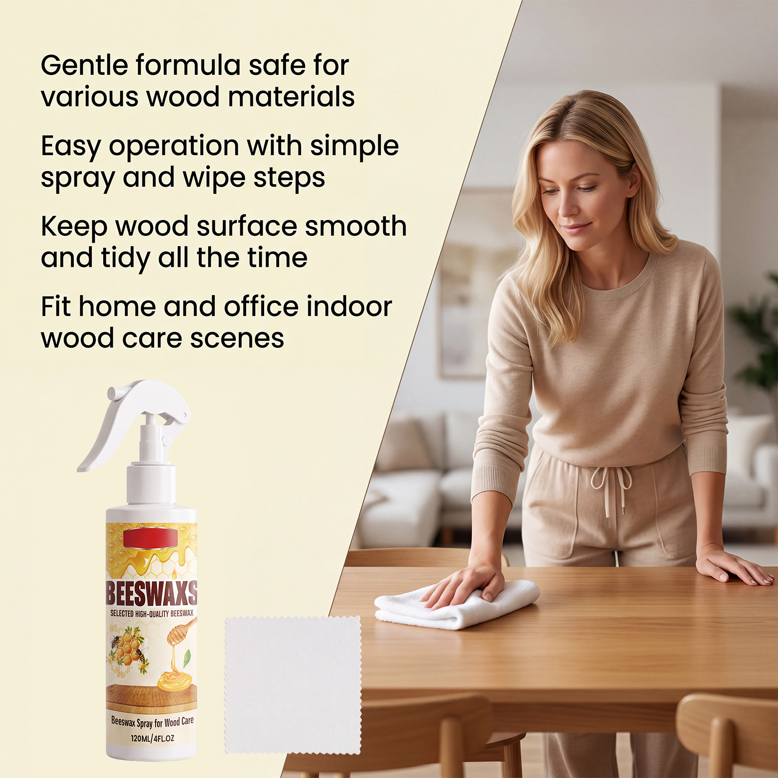 Bee Wax Polishing Spray Wood Furniture Special Polishing Maintenance Agent Mahogany Floor Decontamination Renovation Care Liquid