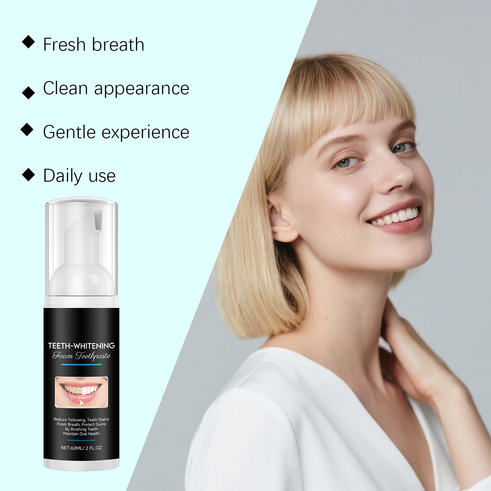 Teeth Cleansing Foam Toothpaste Brighten Teeth Clean Mousse Oral Fresh Breath Gum Care Toothpaste