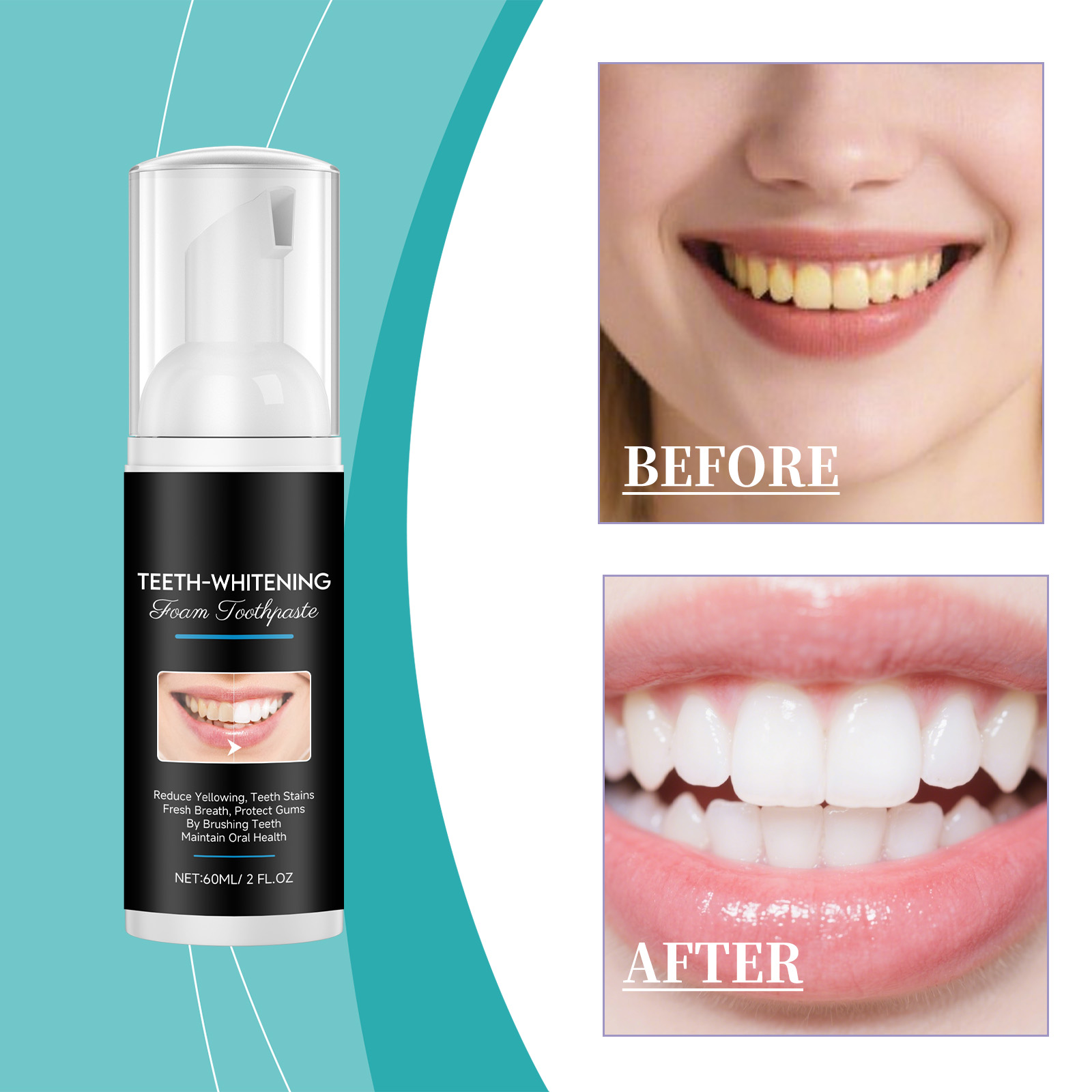 Teeth Cleansing Foam Toothpaste Brighten Teeth Clean Mousse Oral Fresh Breath Gum Care Toothpaste
