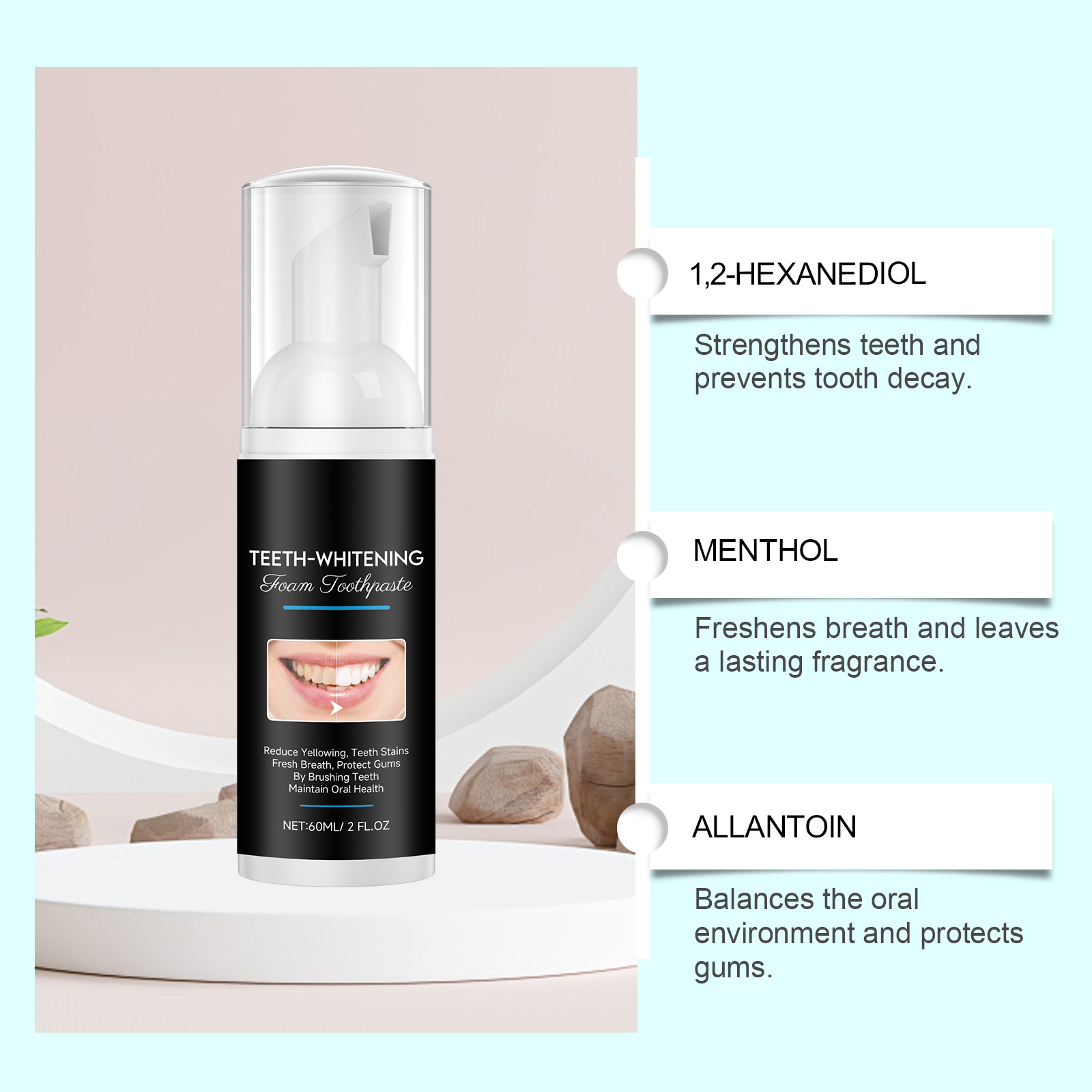 Teeth Cleansing Foam Toothpaste Brighten Teeth Clean Mousse Oral Fresh Breath Gum Care Toothpaste