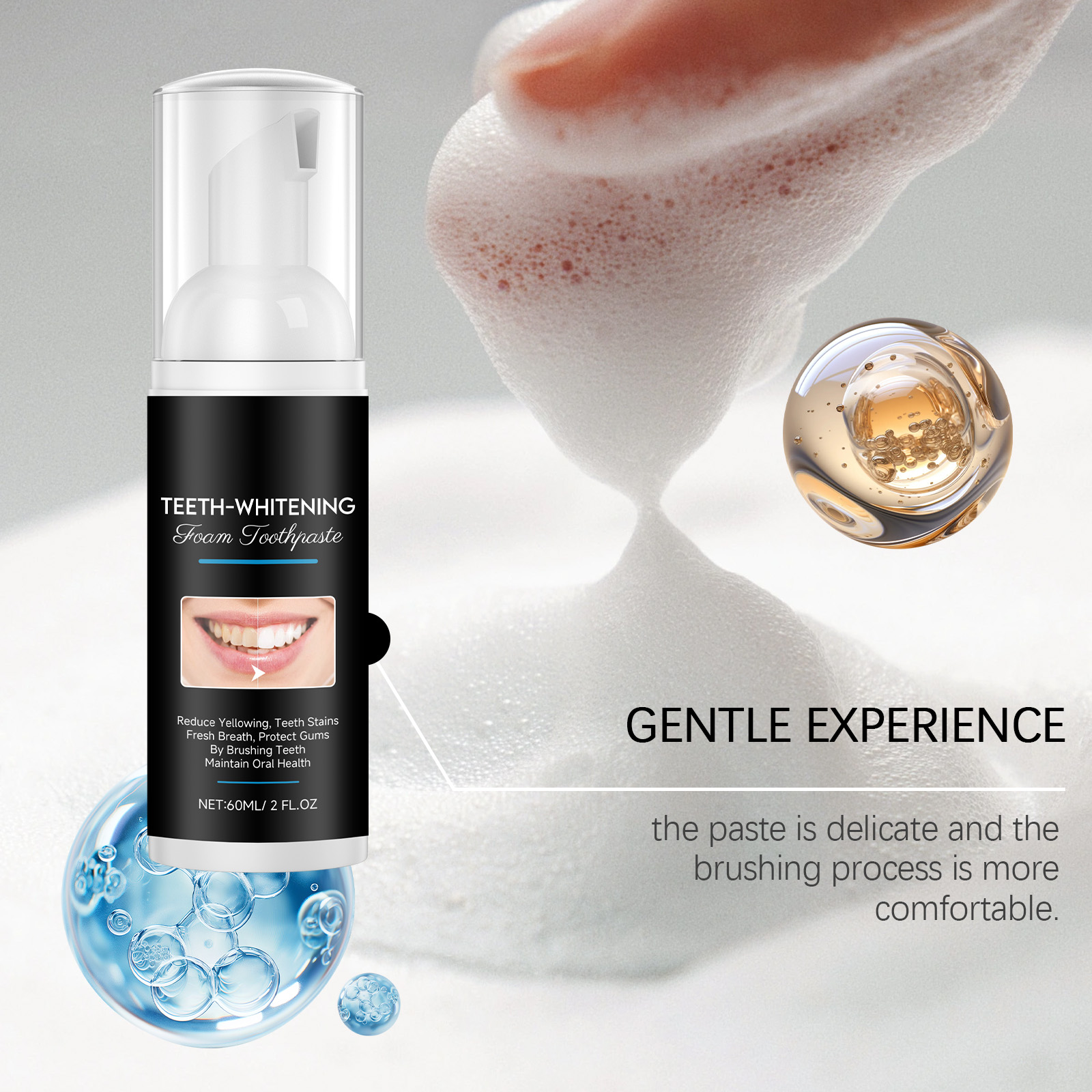 Teeth Cleansing Foam Toothpaste Brighten Teeth Clean Mousse Oral Fresh Breath Gum Care Toothpaste