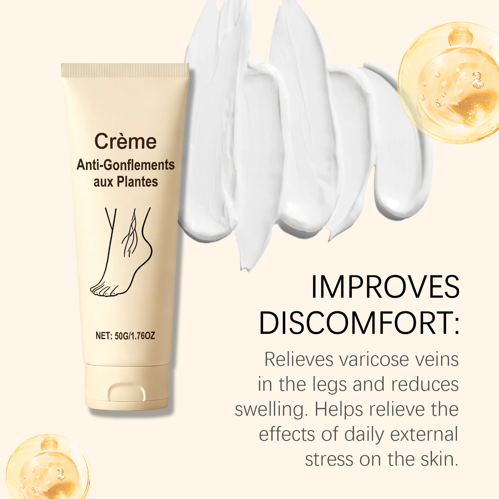 Leg Care Cream Mild Ingredients Nourish Leg Skin Comfort Daily Massage Smear Care