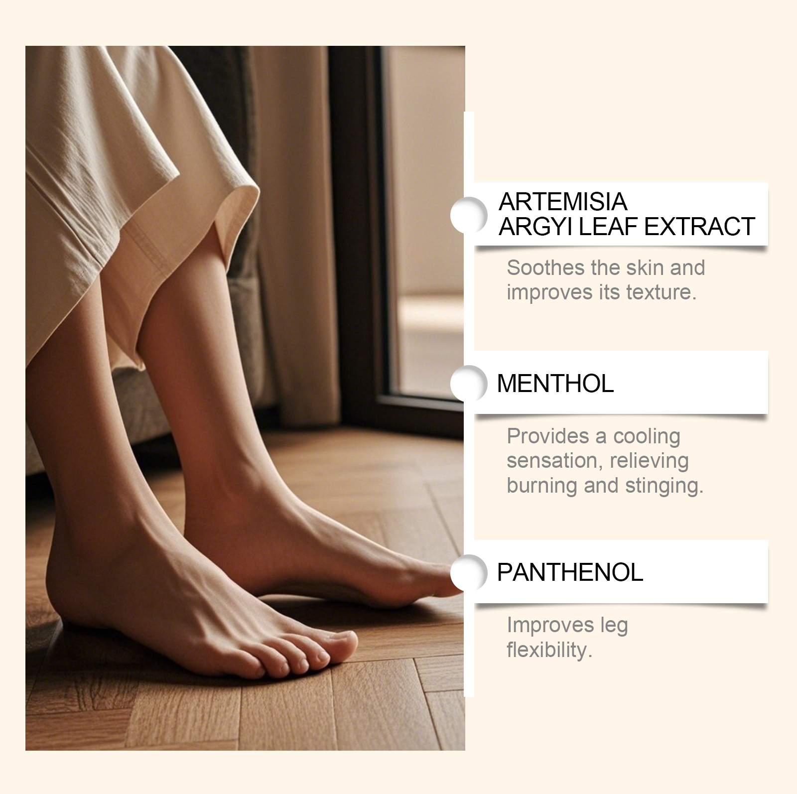 Leg Care Cream Mild Ingredients Nourish Leg Skin Comfort Daily Massage Smear Care