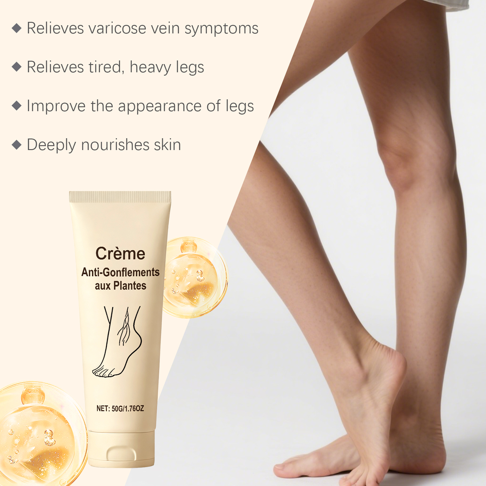 Leg Care Cream Mild Ingredients Nourish Leg Skin Comfort Daily Massage Smear Care