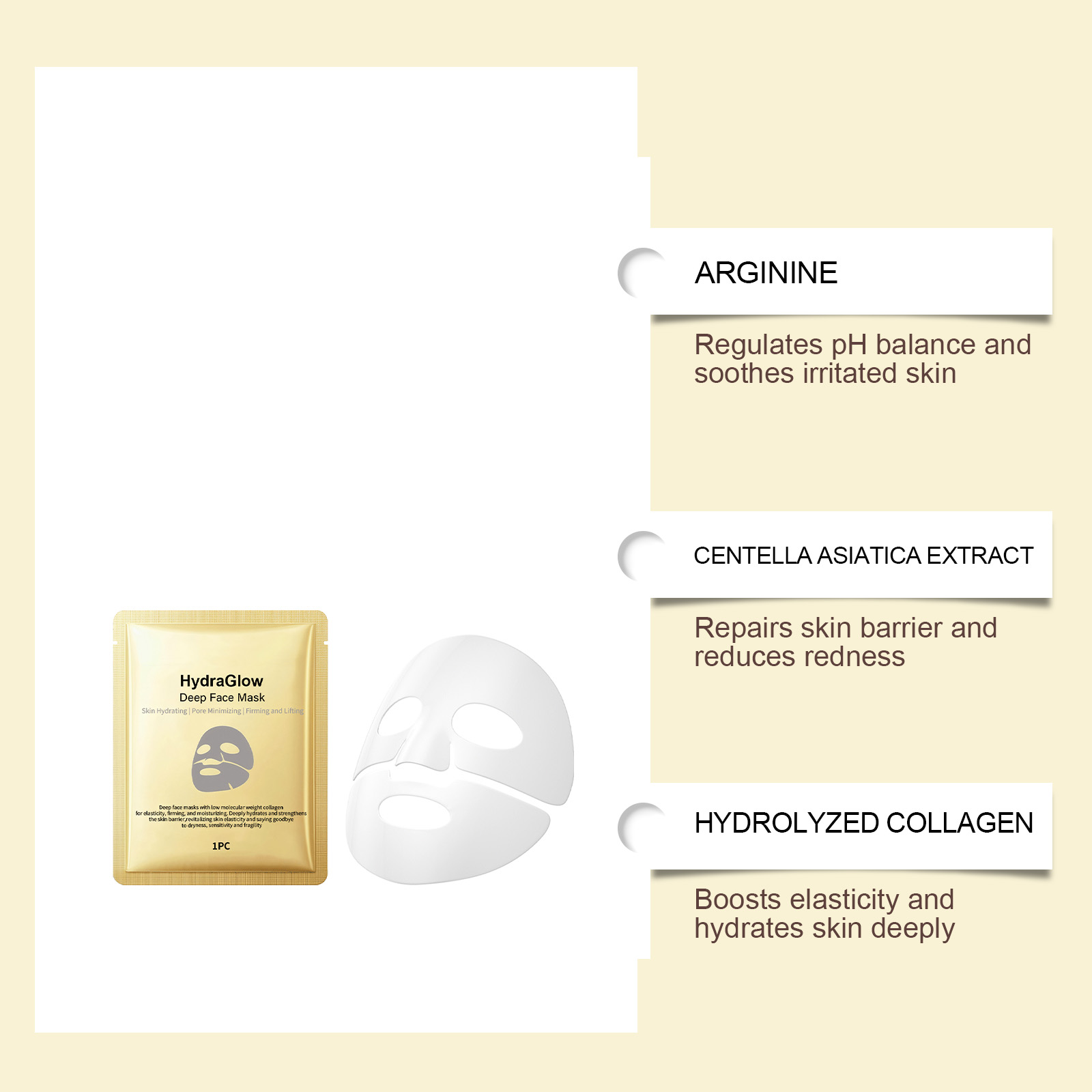 Collagen Hydrating Facial Mask Nourishes Skin Locks Moisture Softens Brightens Complexion