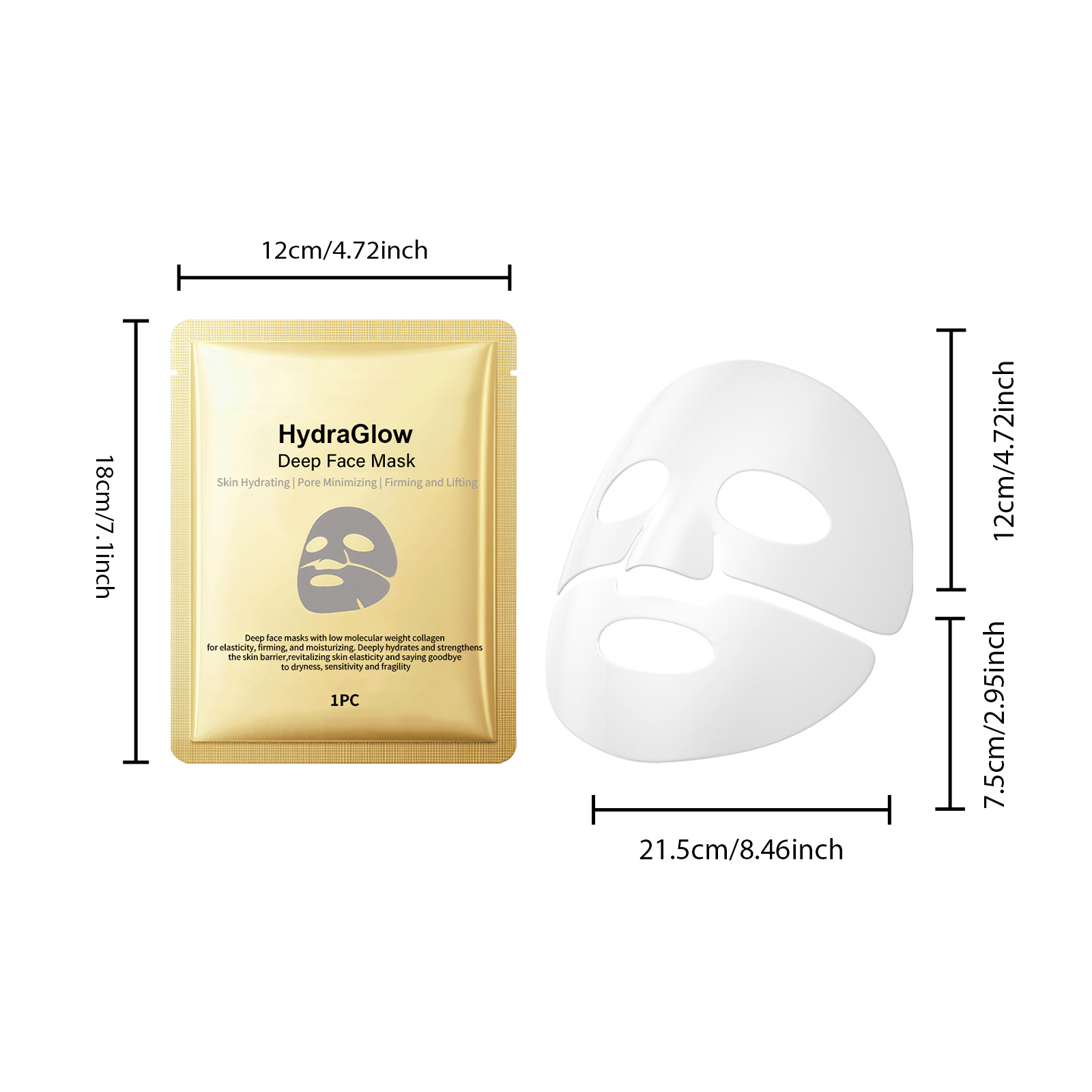 Collagen Hydrating Facial Mask Nourishes Skin Locks Moisture Softens Brightens Complexion