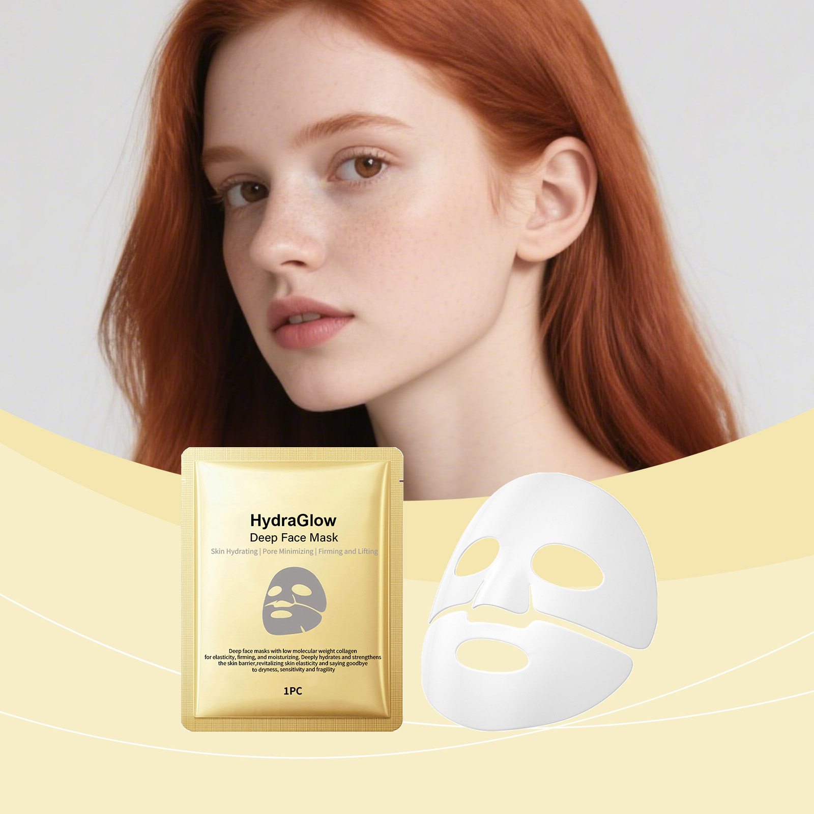 Collagen Hydrating Facial Mask Nourishes Skin Locks Moisture Softens Brightens Complexion