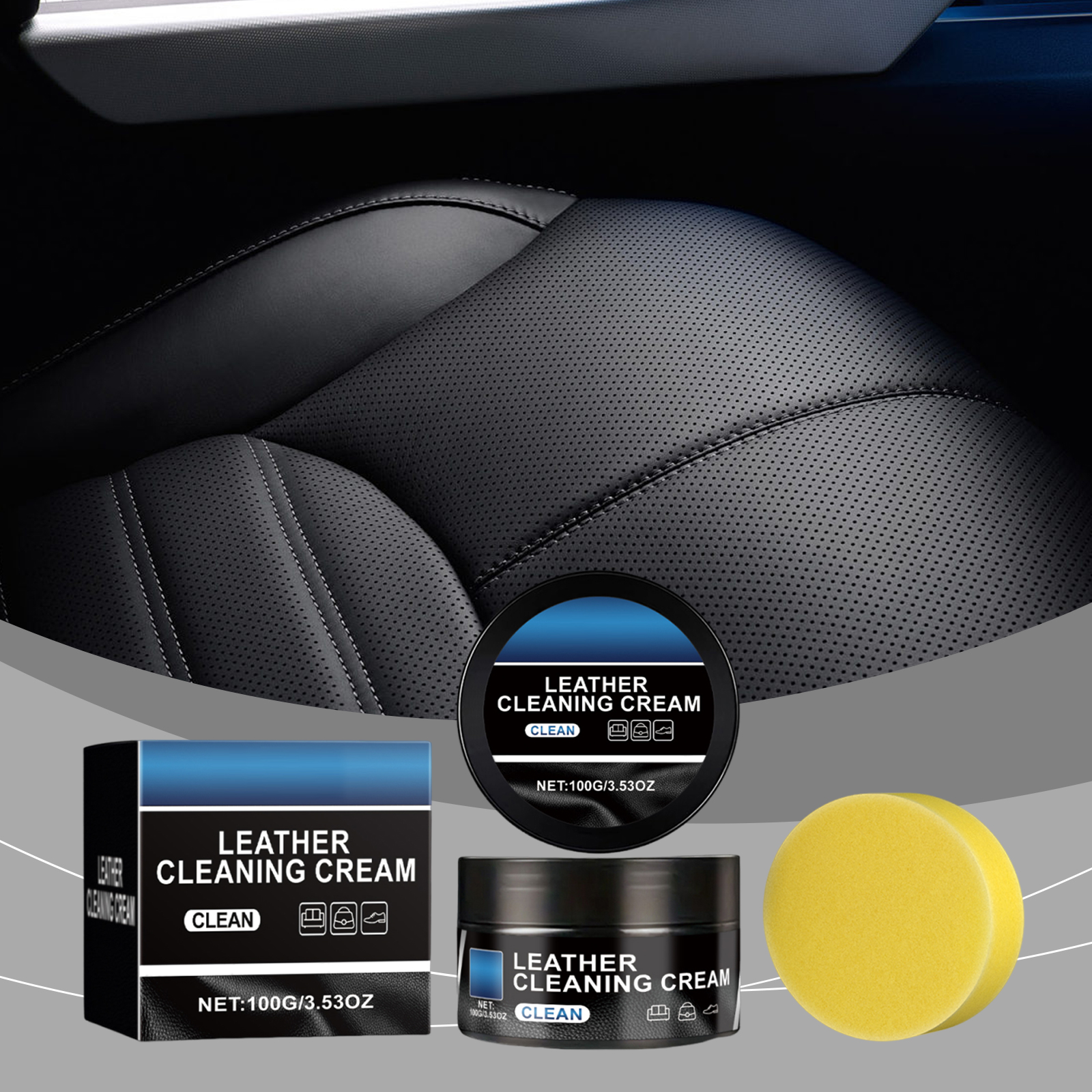 Car Interior Leather Cleaning Paste Vehicle Interior Maintenance Leather Decontamination Stain Removal Ointment