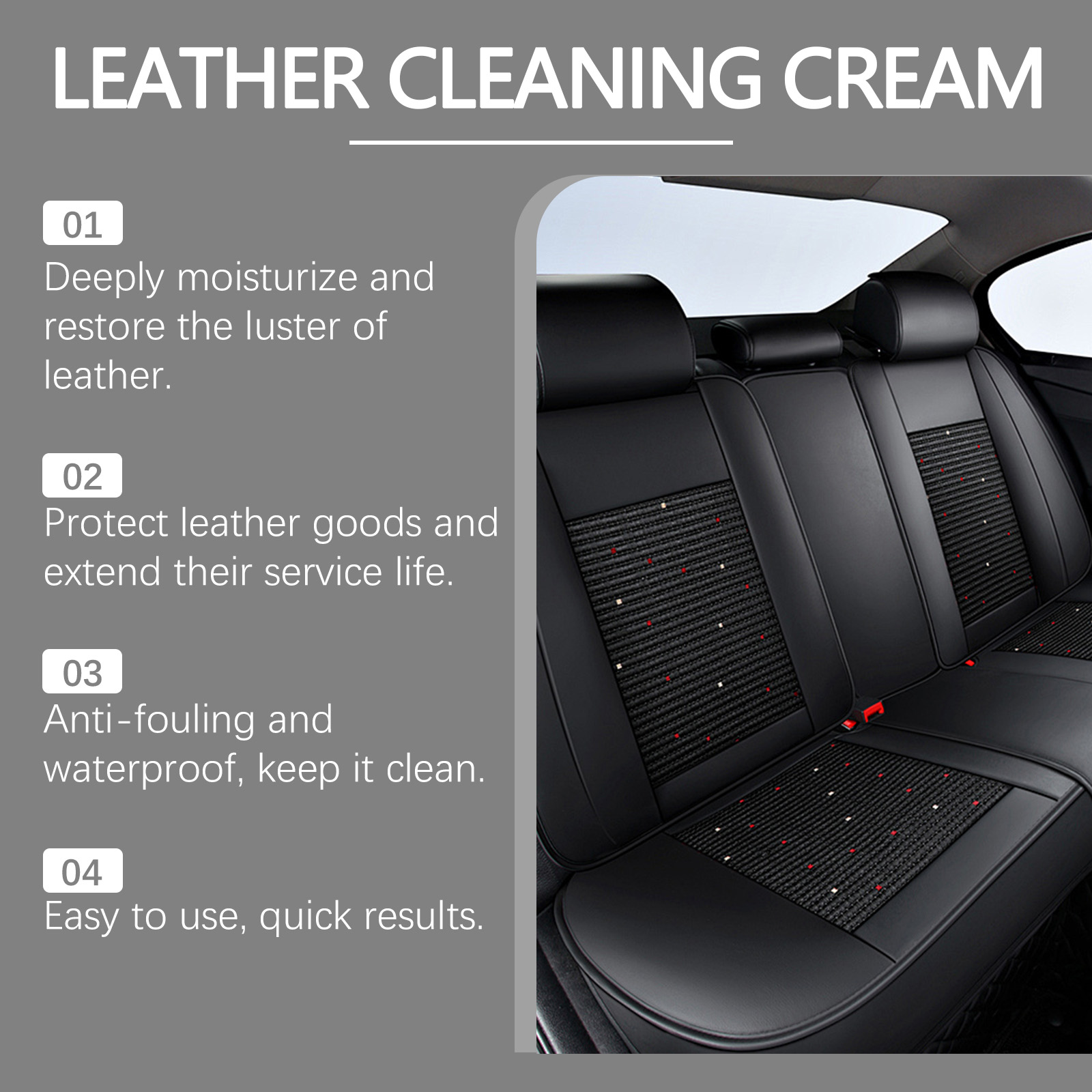 Car Interior Leather Cleaning Paste Vehicle Interior Maintenance Leather Decontamination Stain Removal Ointment