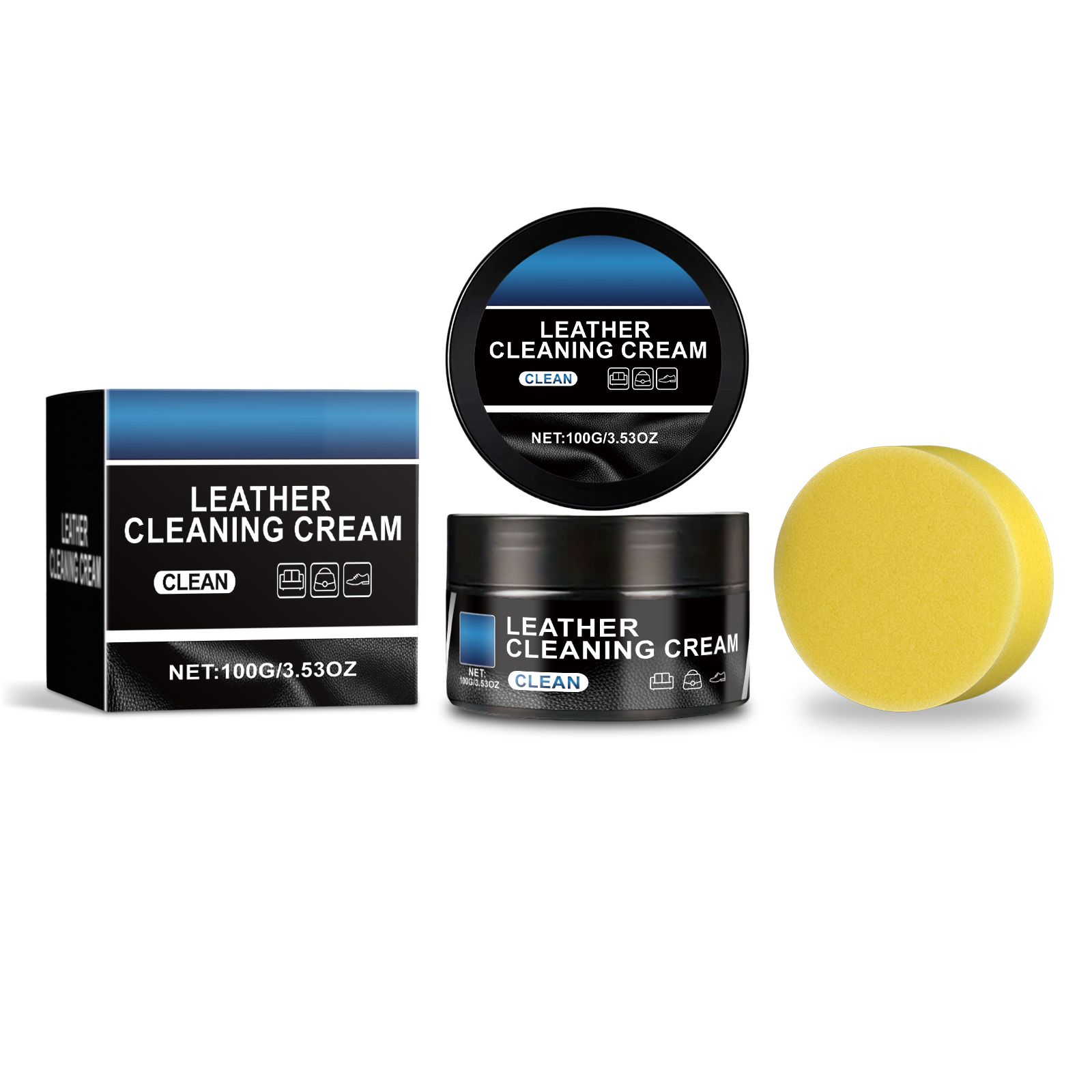 Car Interior Leather Cleaning Paste Vehicle Interior Maintenance Leather Decontamination Stain Removal Ointment