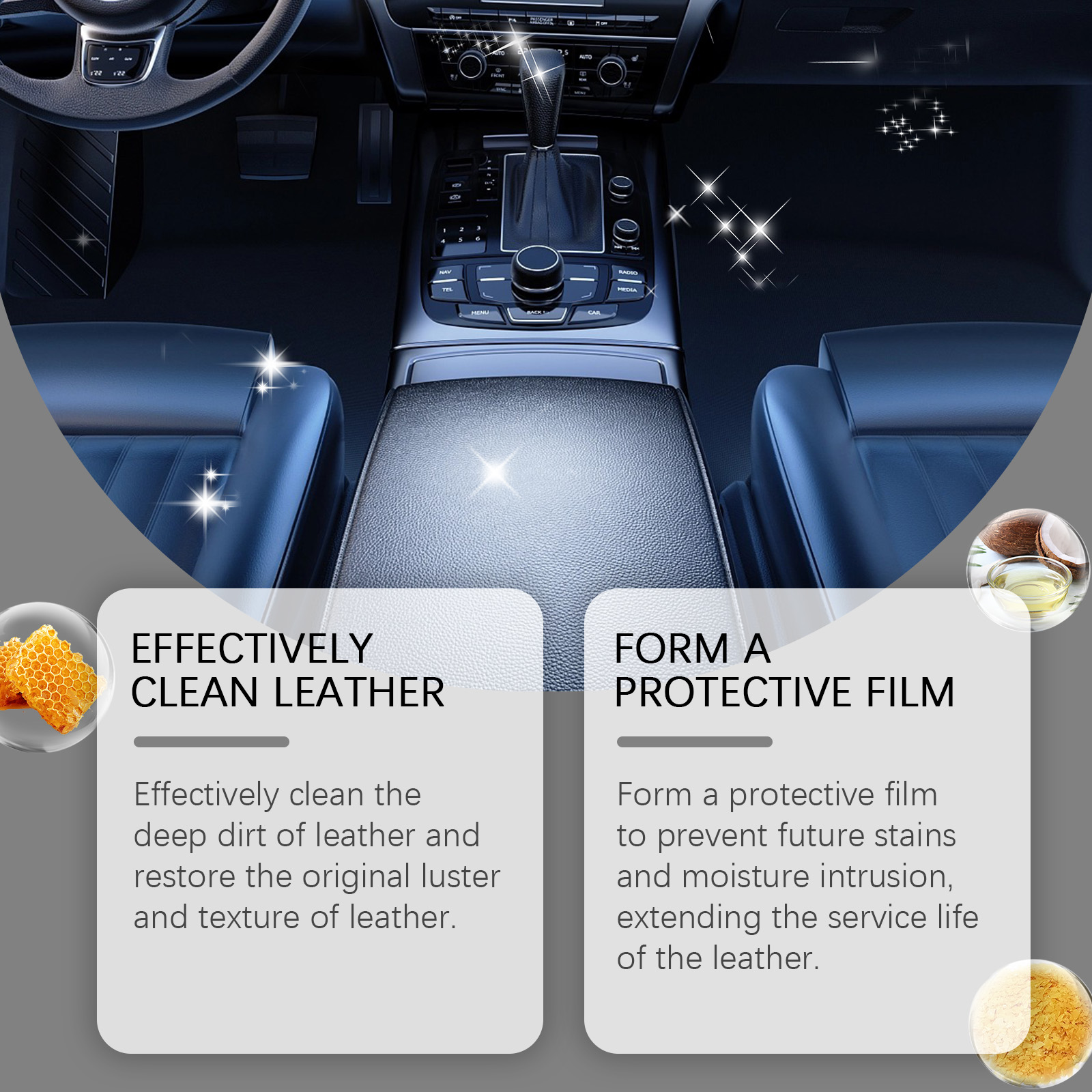 Car Interior Leather Cleaning Paste Vehicle Interior Maintenance Leather Decontamination Stain Removal Ointment